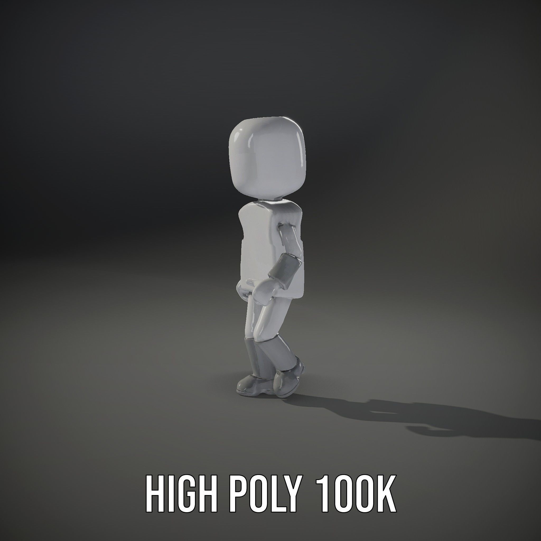 Basic Rigged and Animated D Blocky Character Model Low-poly 3D model_12