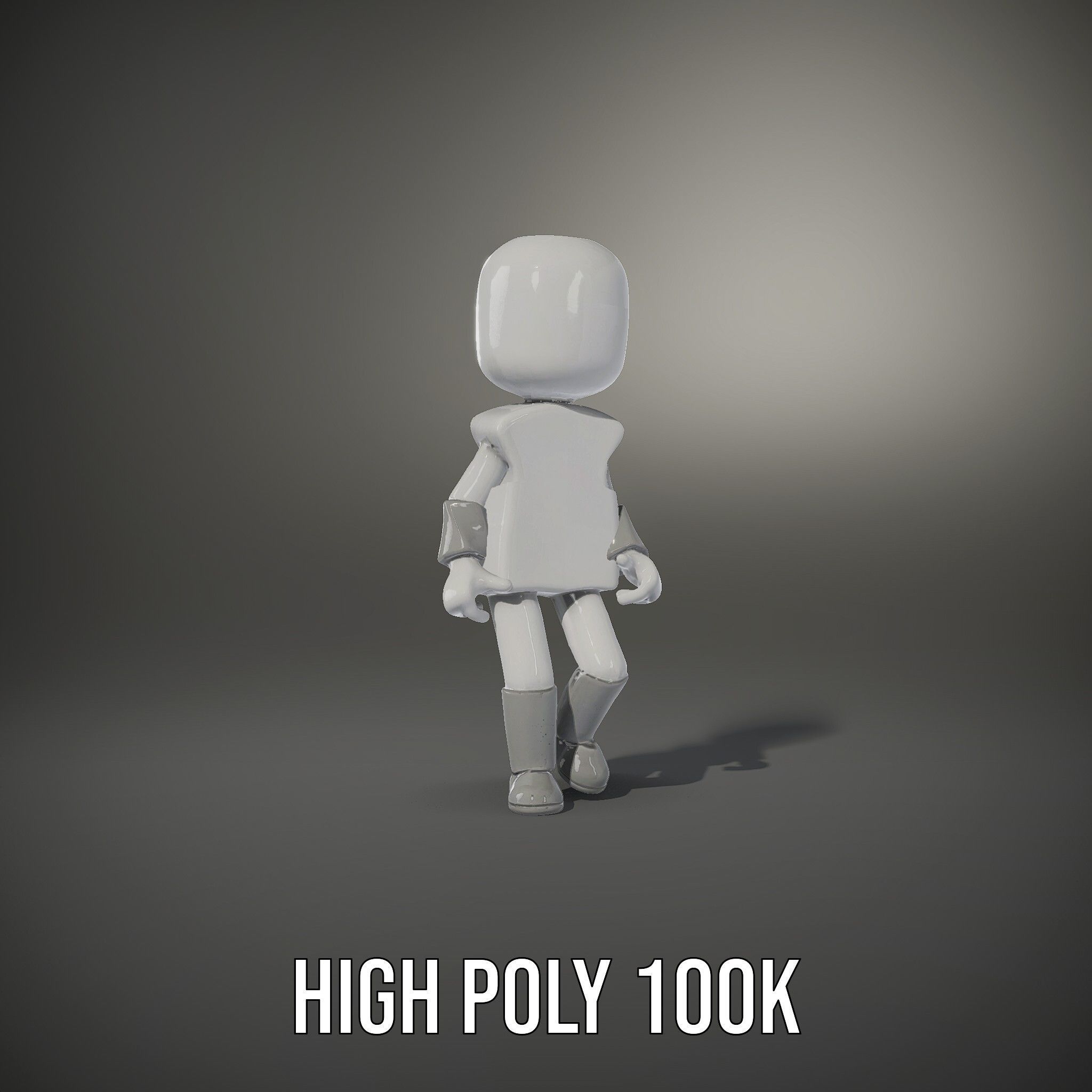 Basic Rigged and Animated D Blocky Character Model Low-poly 3D model_9