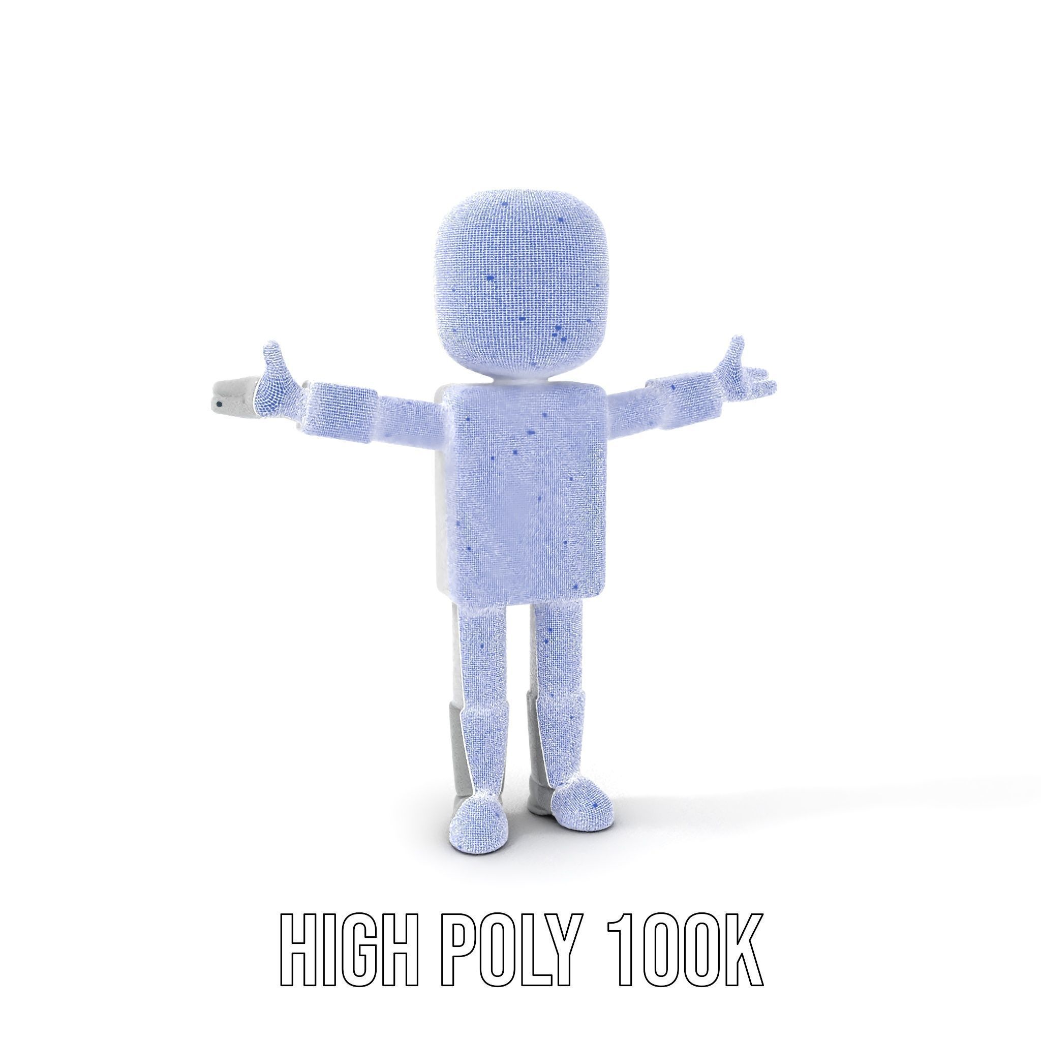 Basic Rigged and Animated D Blocky Character Model Low-poly 3D model_4