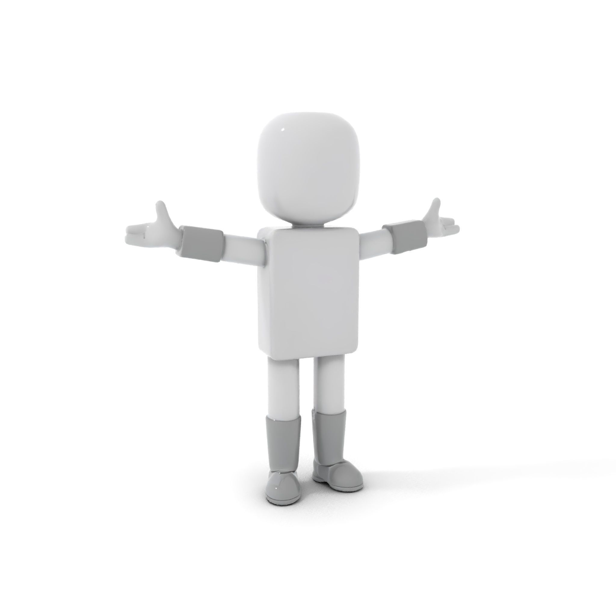 Basic Rigged and Animated D Blocky Character Model Low-poly 3D model_10