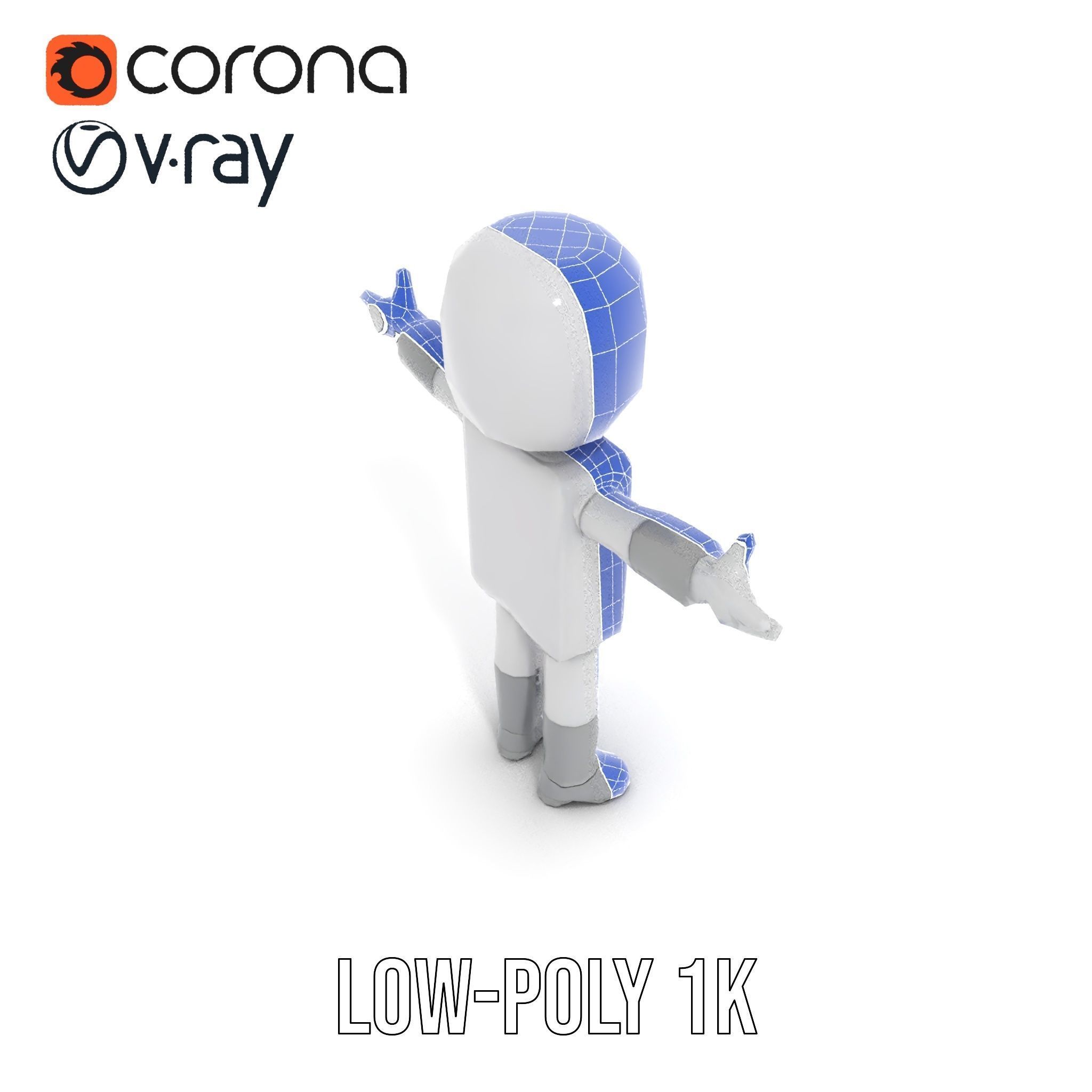 Basic Rigged and Animated D Blocky Character Model Low-poly 3D model_28