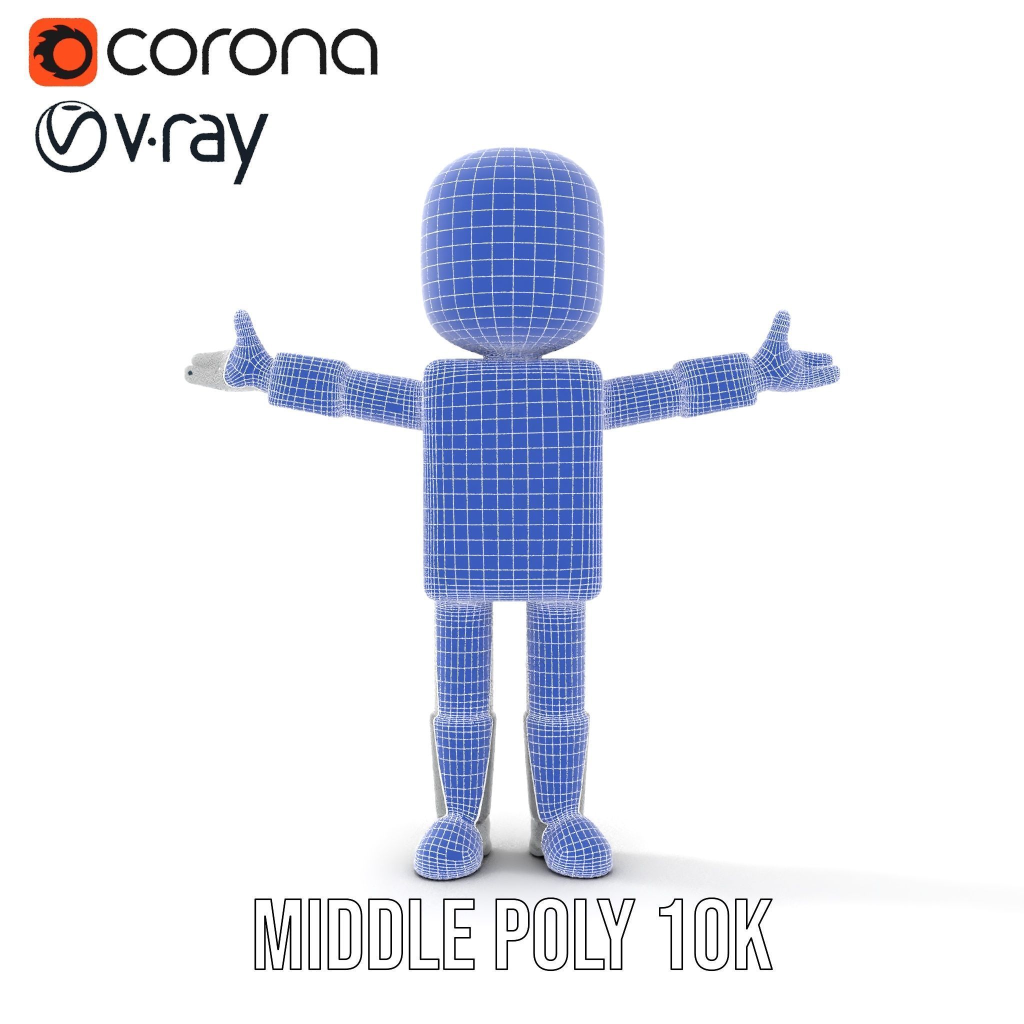 Basic Rigged and Animated D Blocky Character Model Low-poly 3D model_30