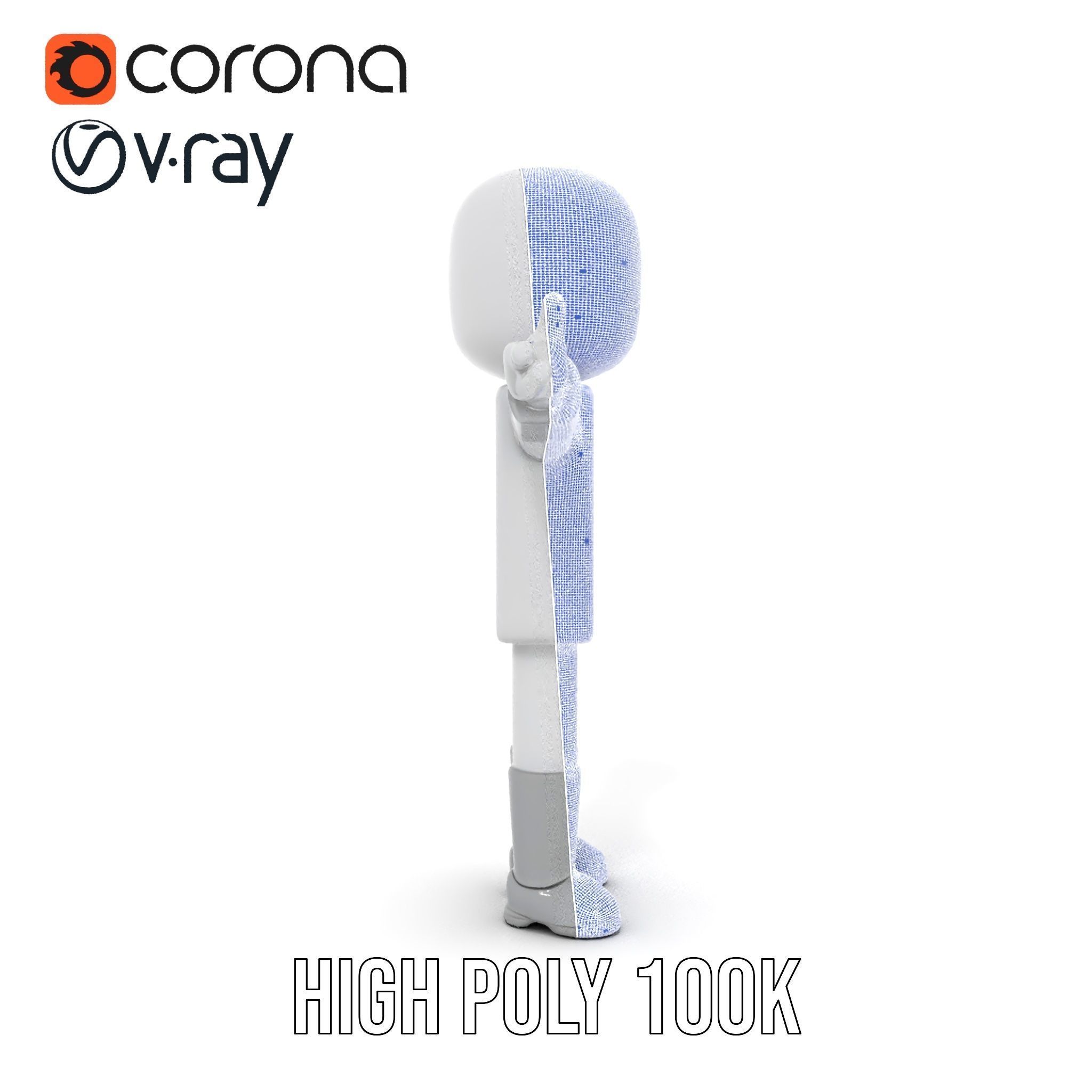 Basic Rigged and Animated D Blocky Character Model Low-poly 3D model_36