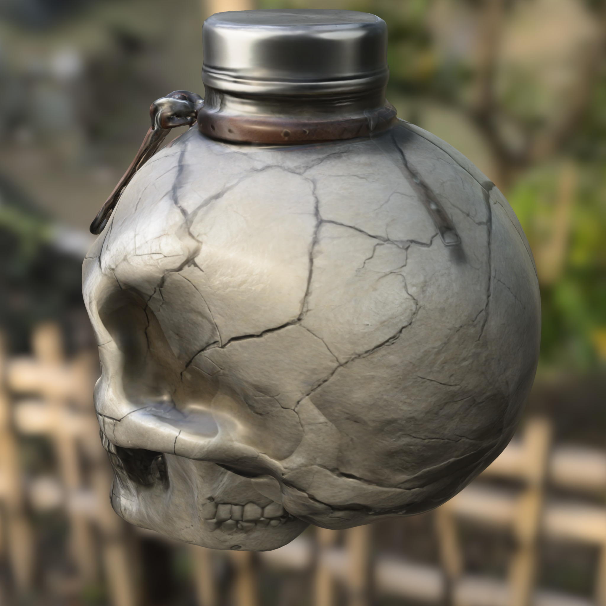 Skull Flask  Potion Bottle  3D model_3
