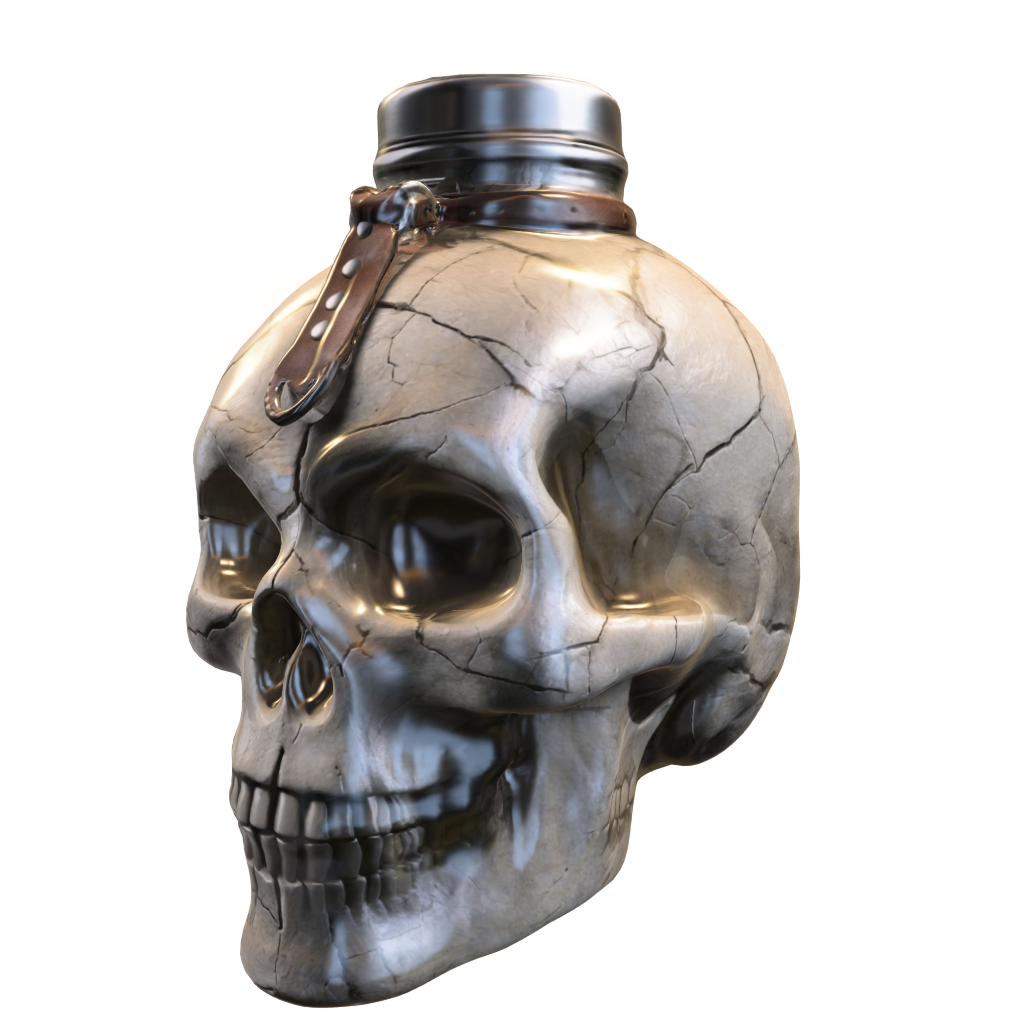 Skull Flask  Potion Bottle  3D model_1