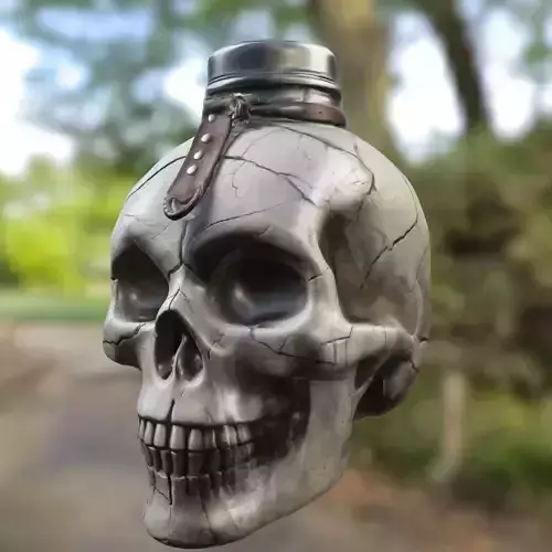 Skull Flask  Potion Bottle 