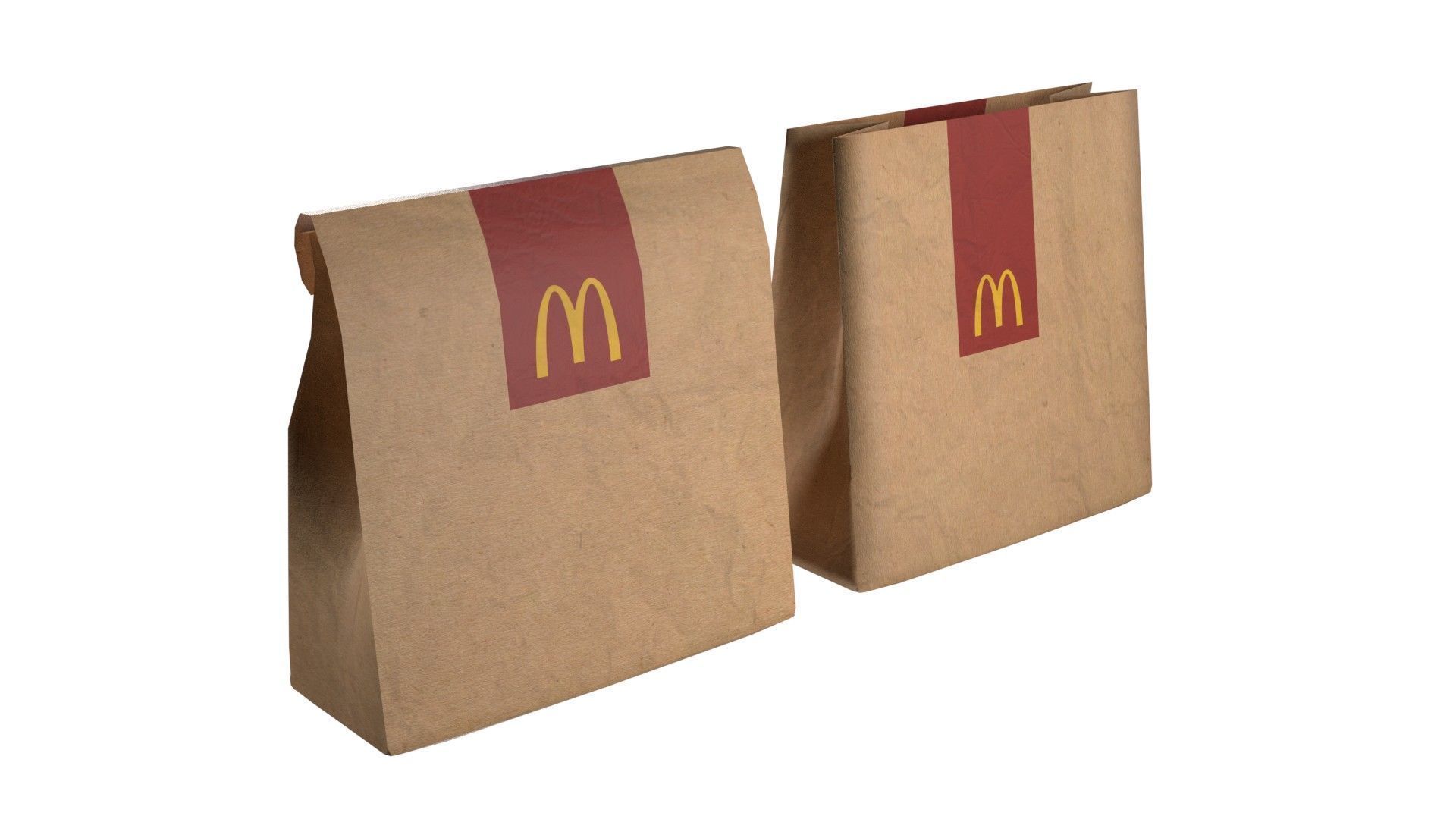 Fast Food Paper Bag  Low-poly 3D model_3
