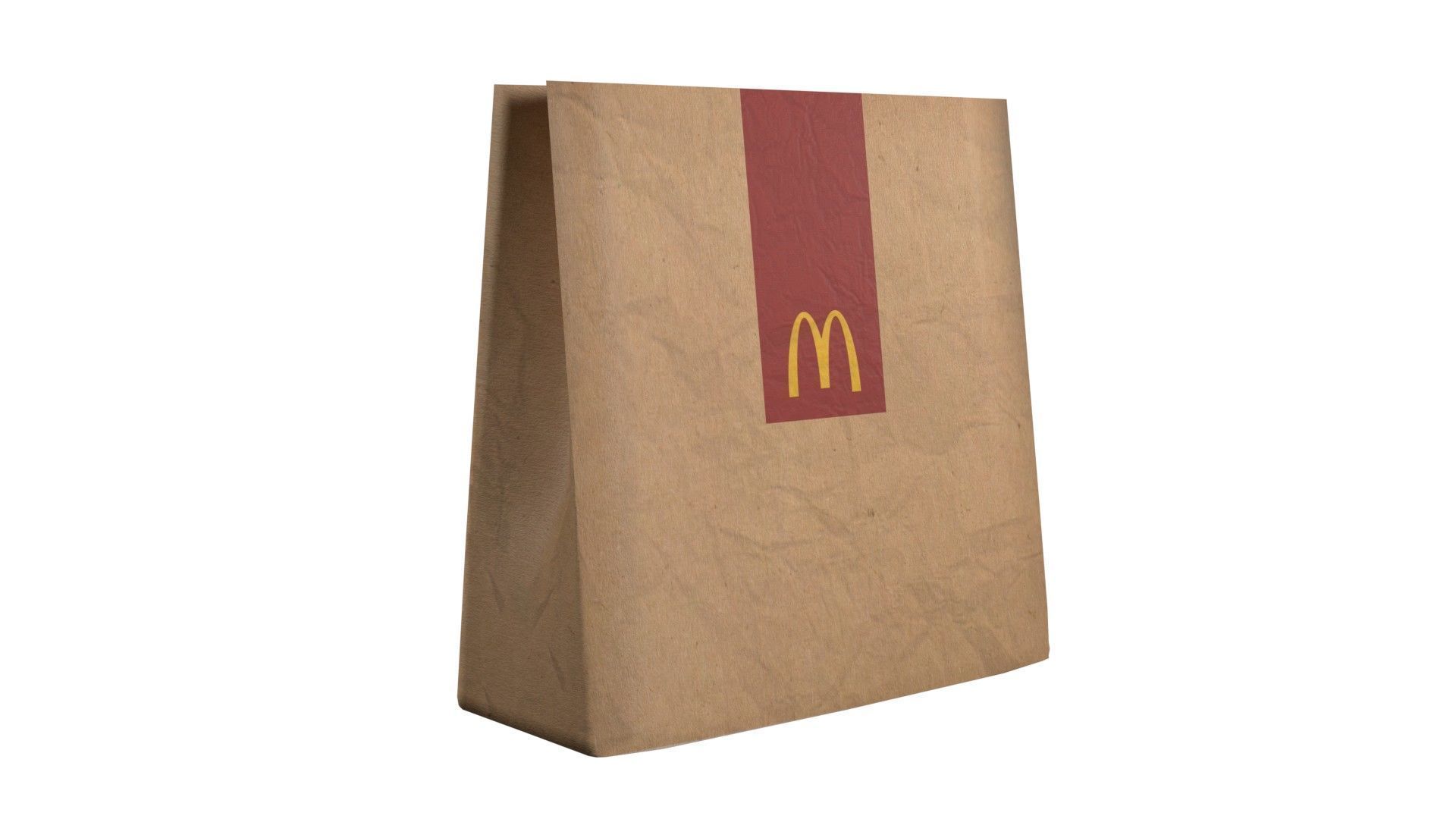 Fast Food Paper Bag  Low-poly 3D model_5