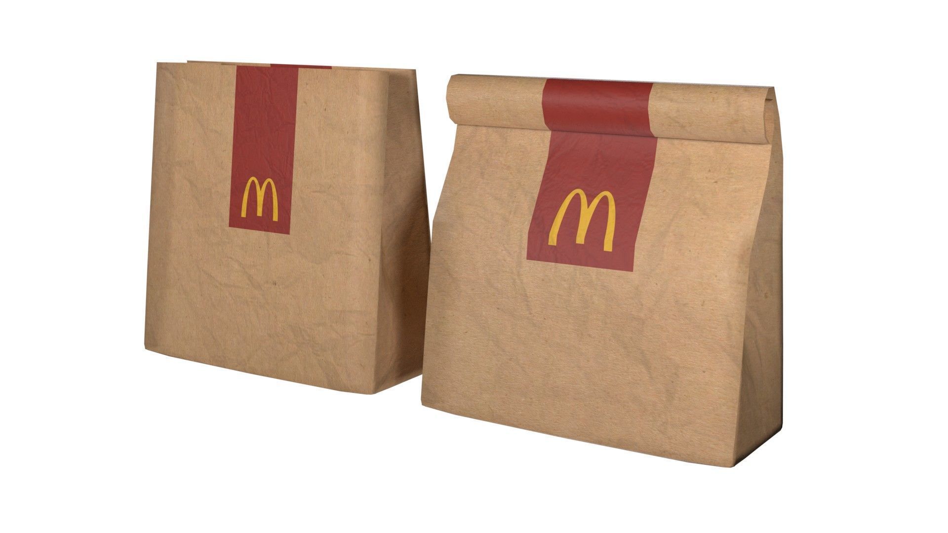 Fast Food Paper Bag  Low-poly 3D model_2