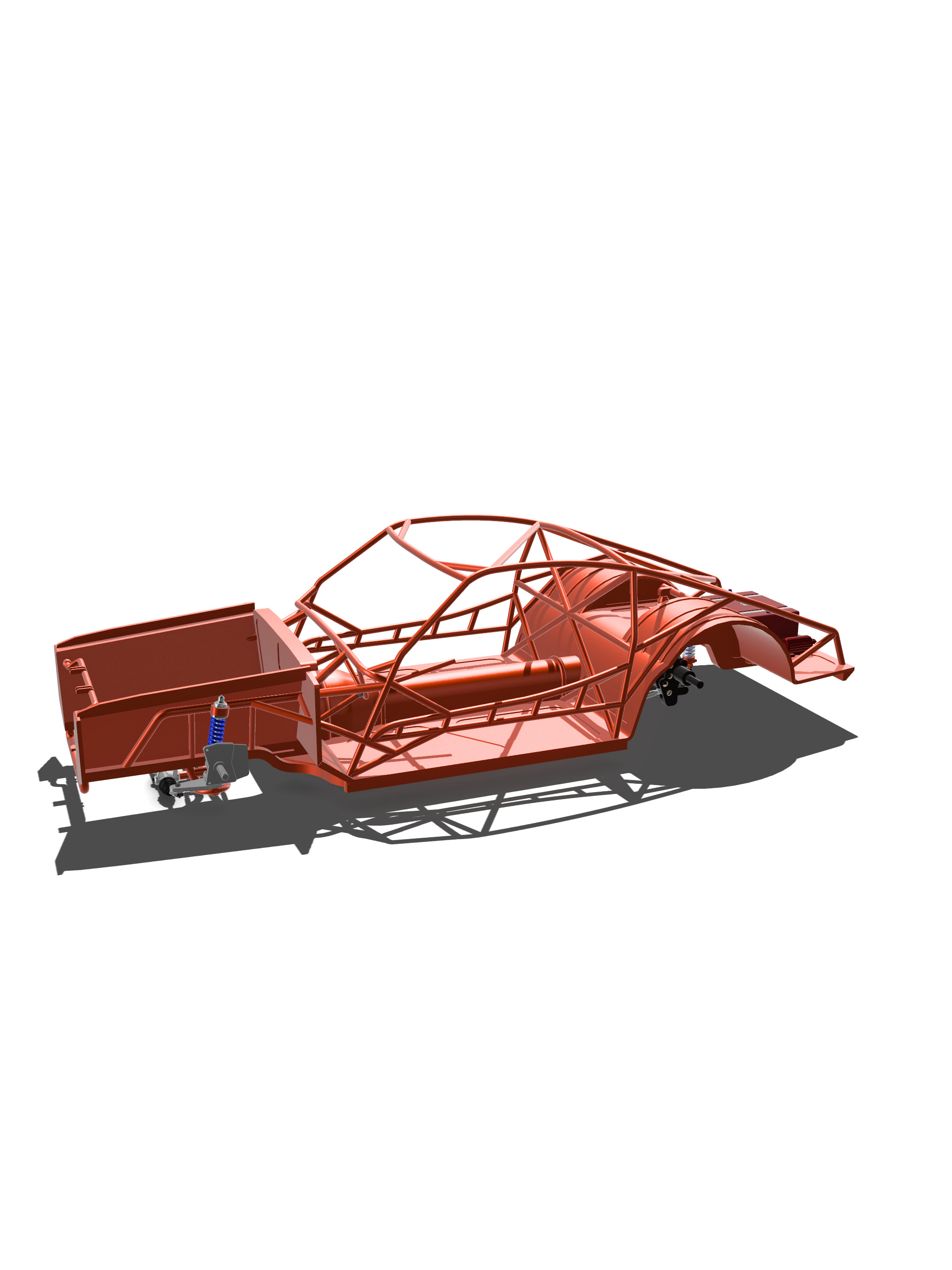 Pro Street Chassis Platform for 65 Mustang 3D print model_12