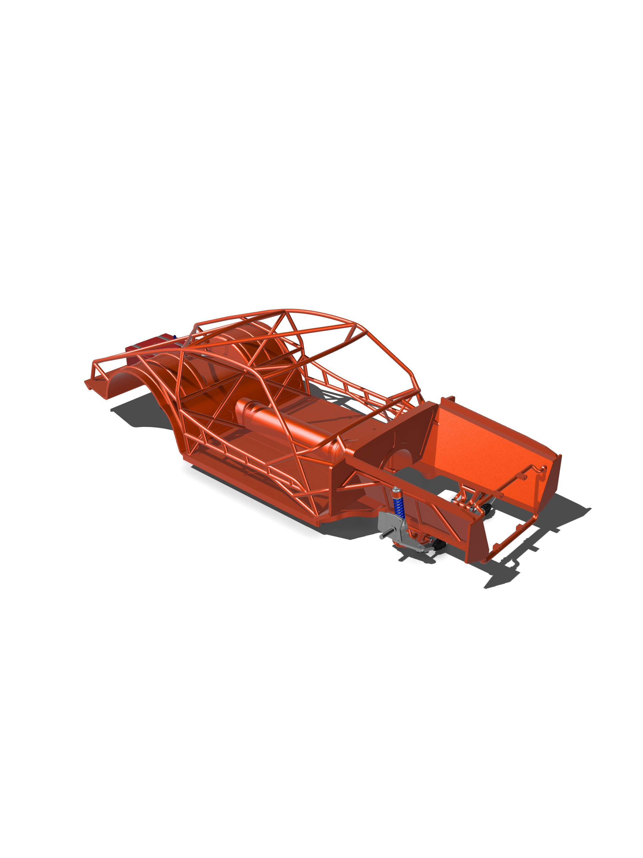 Pro Street Chassis Platform for 65 Mustang 3D print model_3