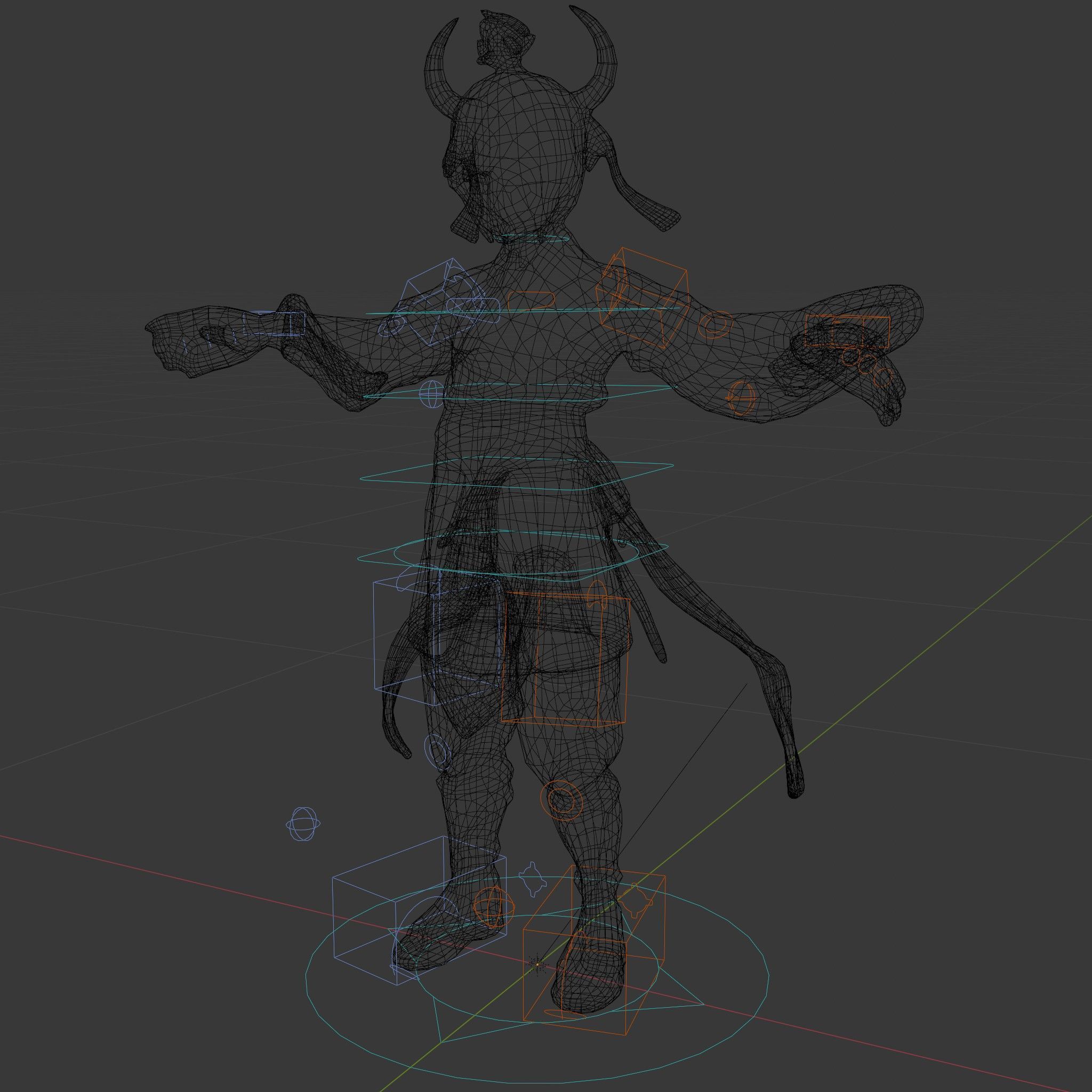 Rigged and Animated Warrior Monk with Traditional Outfit Low-poly 3D model_5