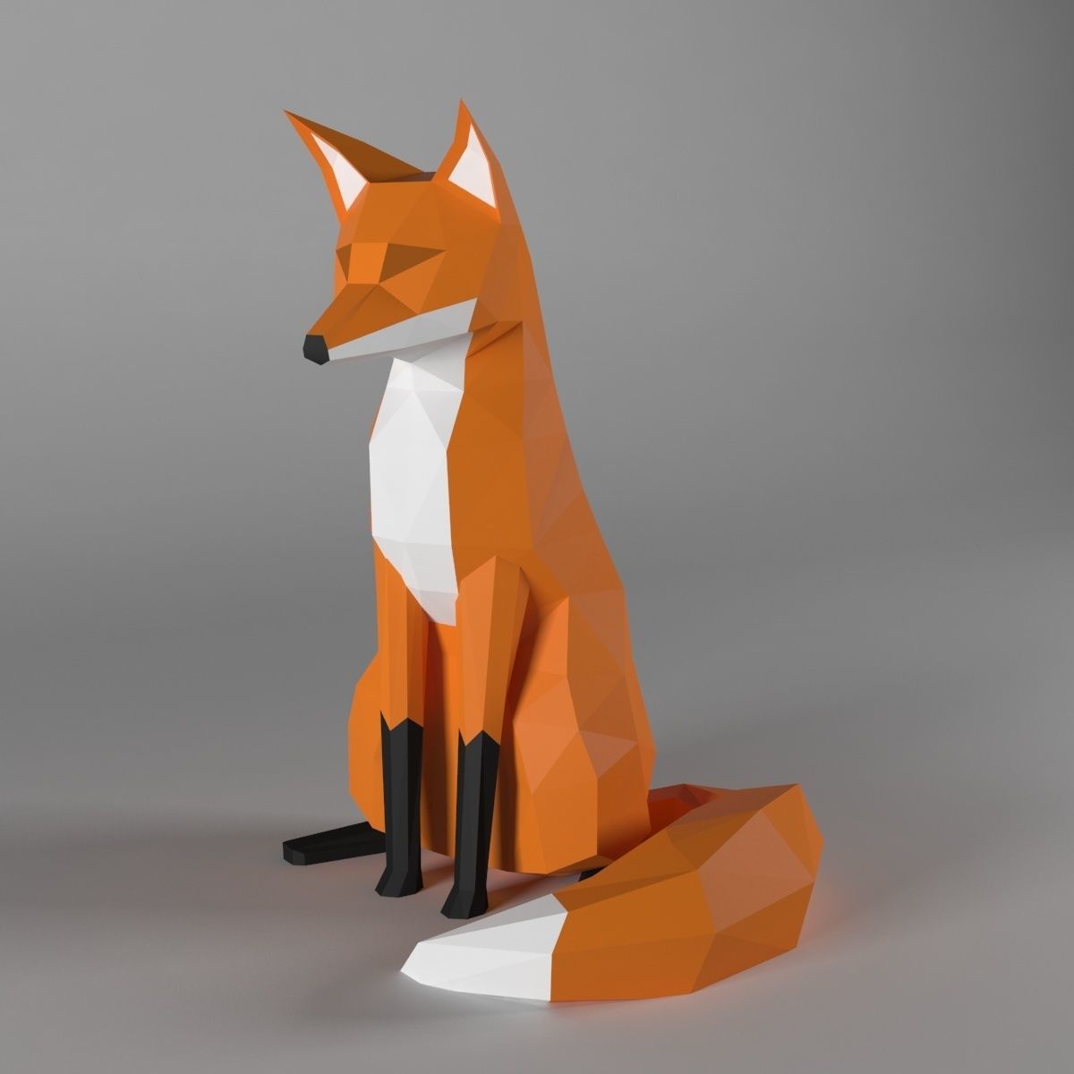 fox low poly style Low-poly 3D model_1