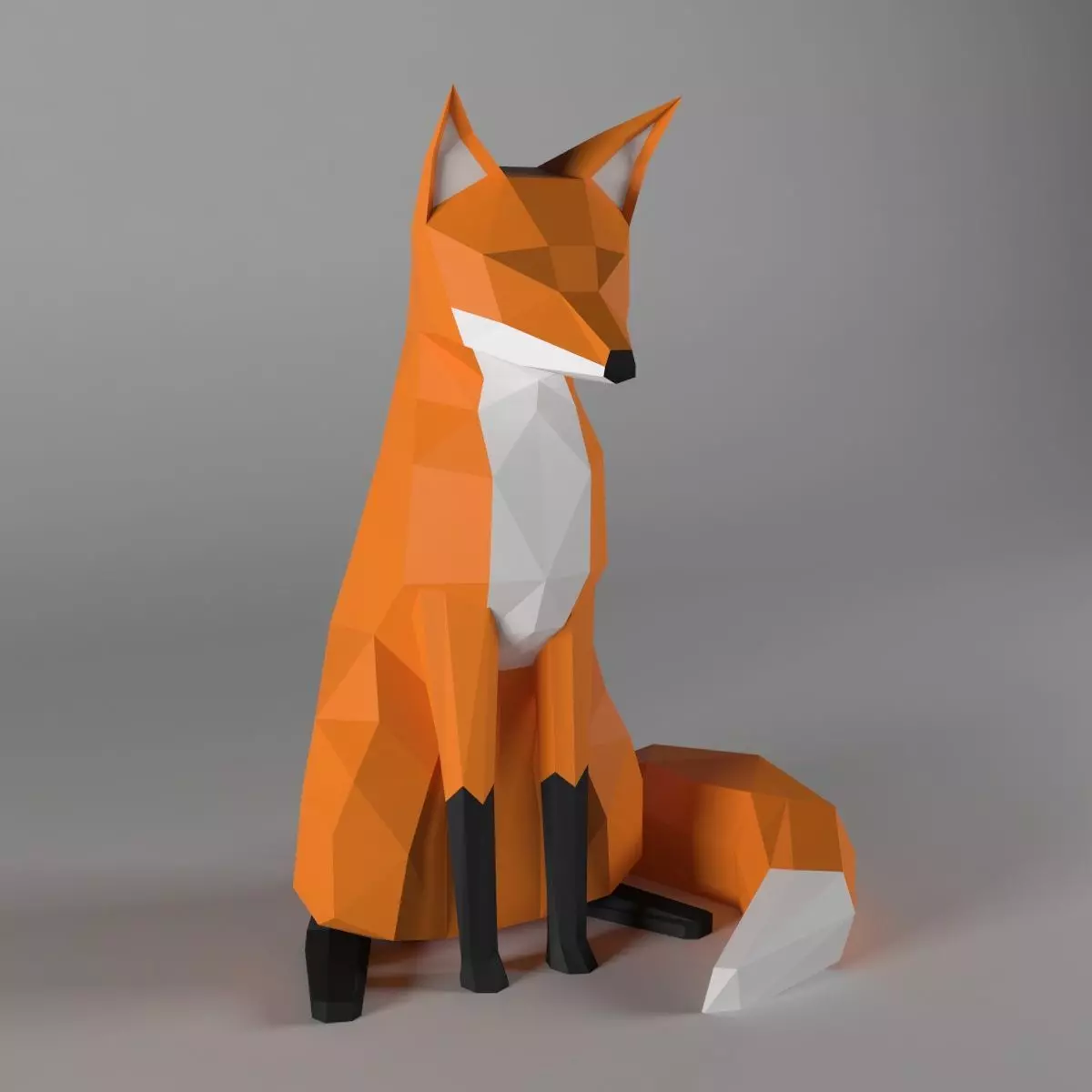 fox low poly style Low-poly 3D model_0