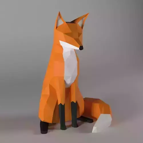 fox low poly style Low-poly 3D model
