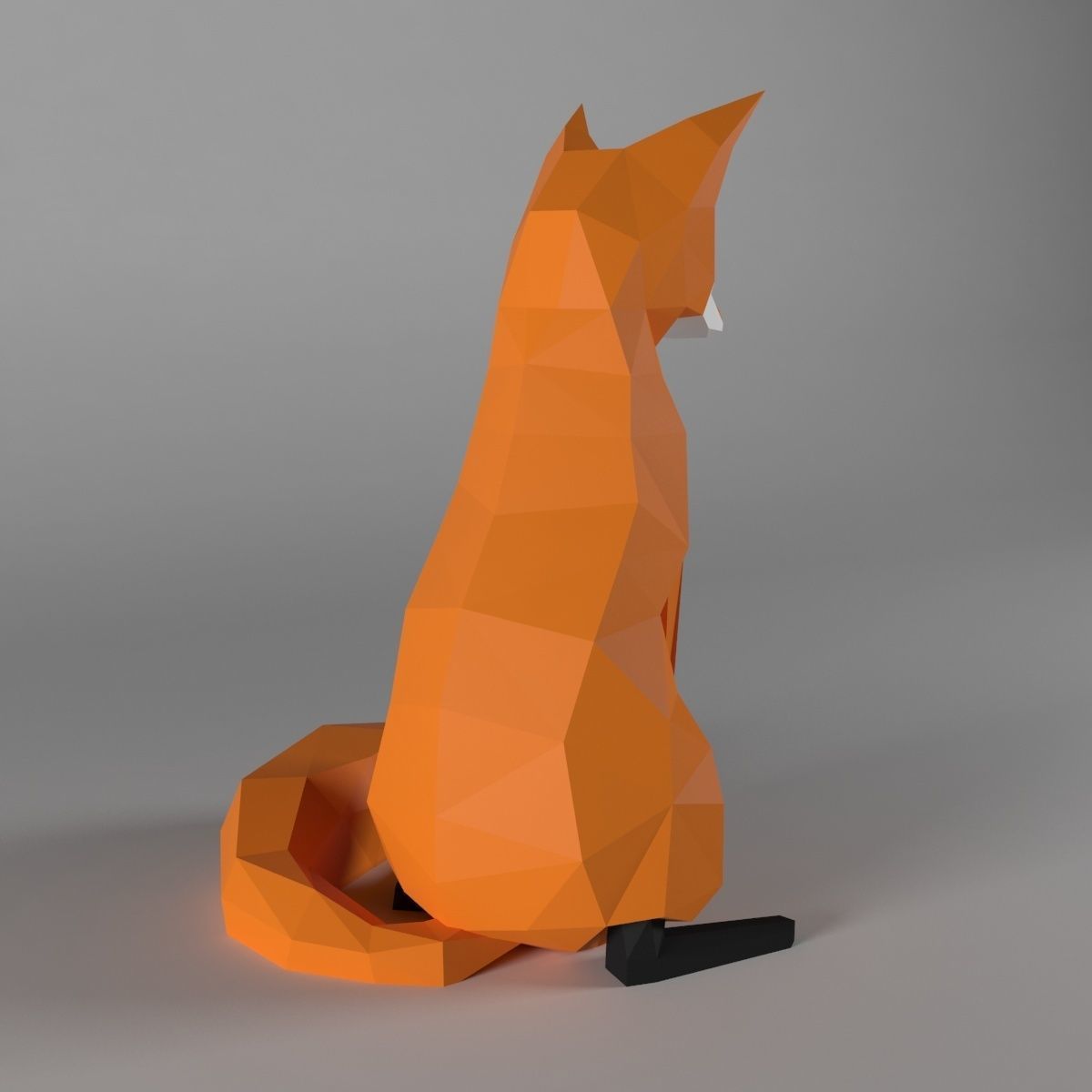 fox low poly style Low-poly 3D model_2