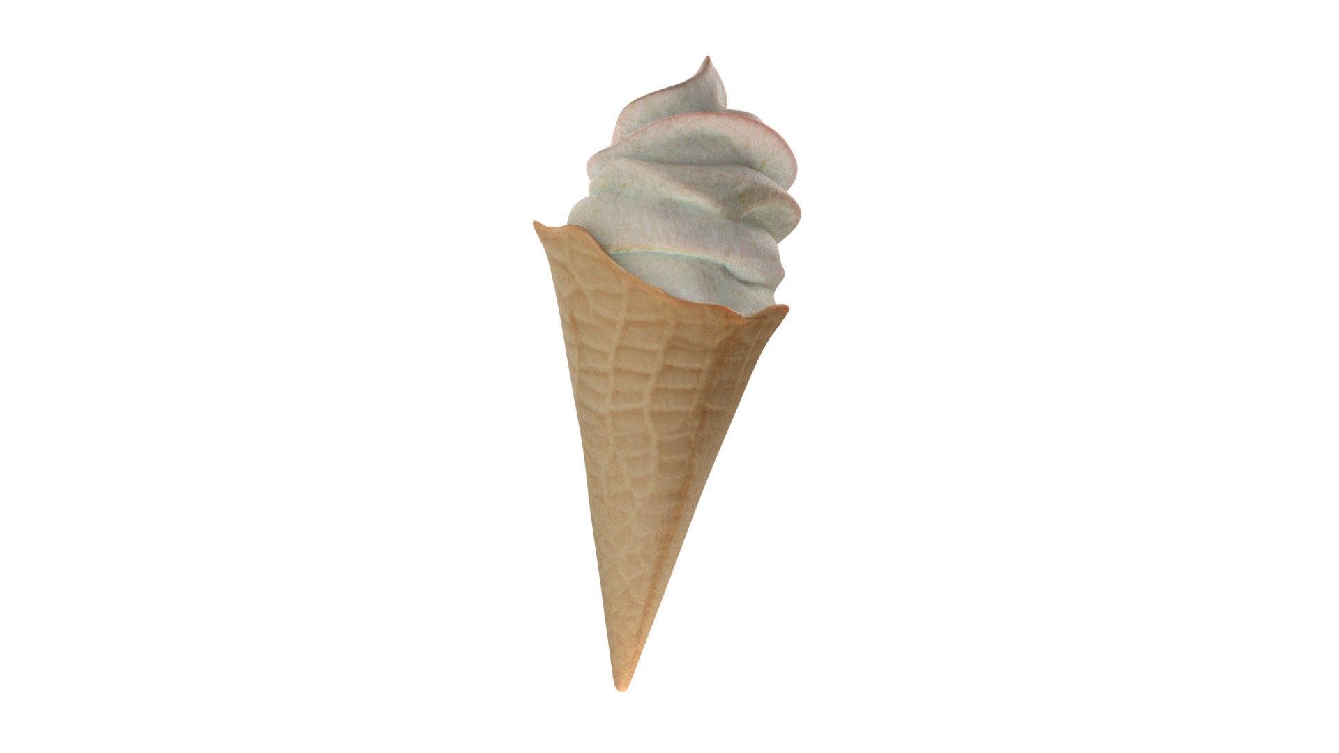 Ice Cream Cone 5  Low-poly 3D model_2