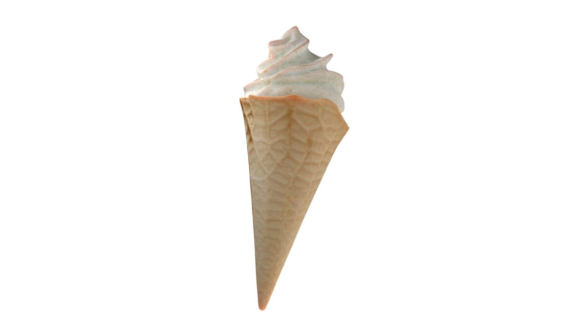 Ice Cream Cone 5  Low-poly 3D model_3