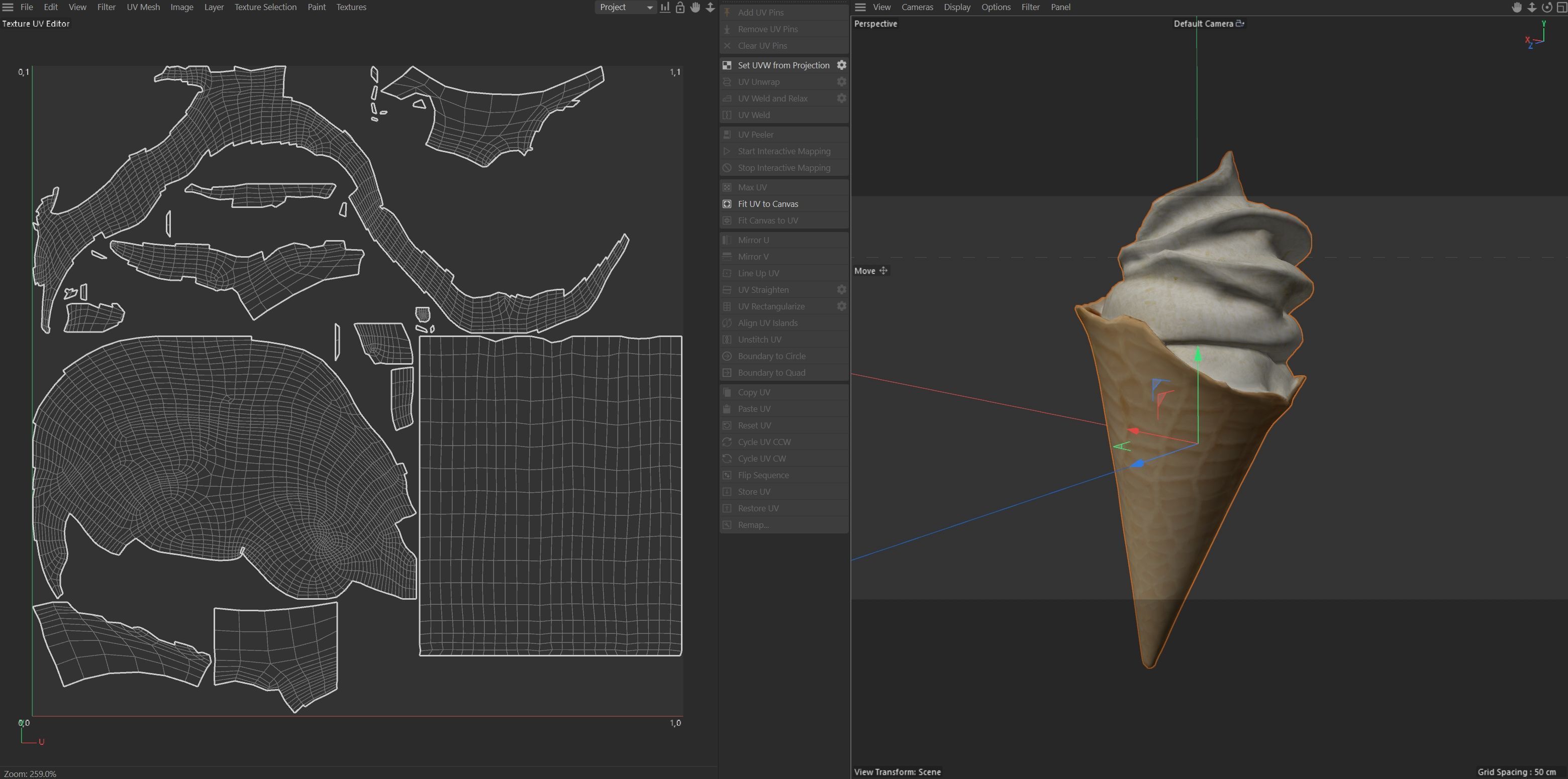 Ice Cream Cone 5  Low-poly 3D model_7