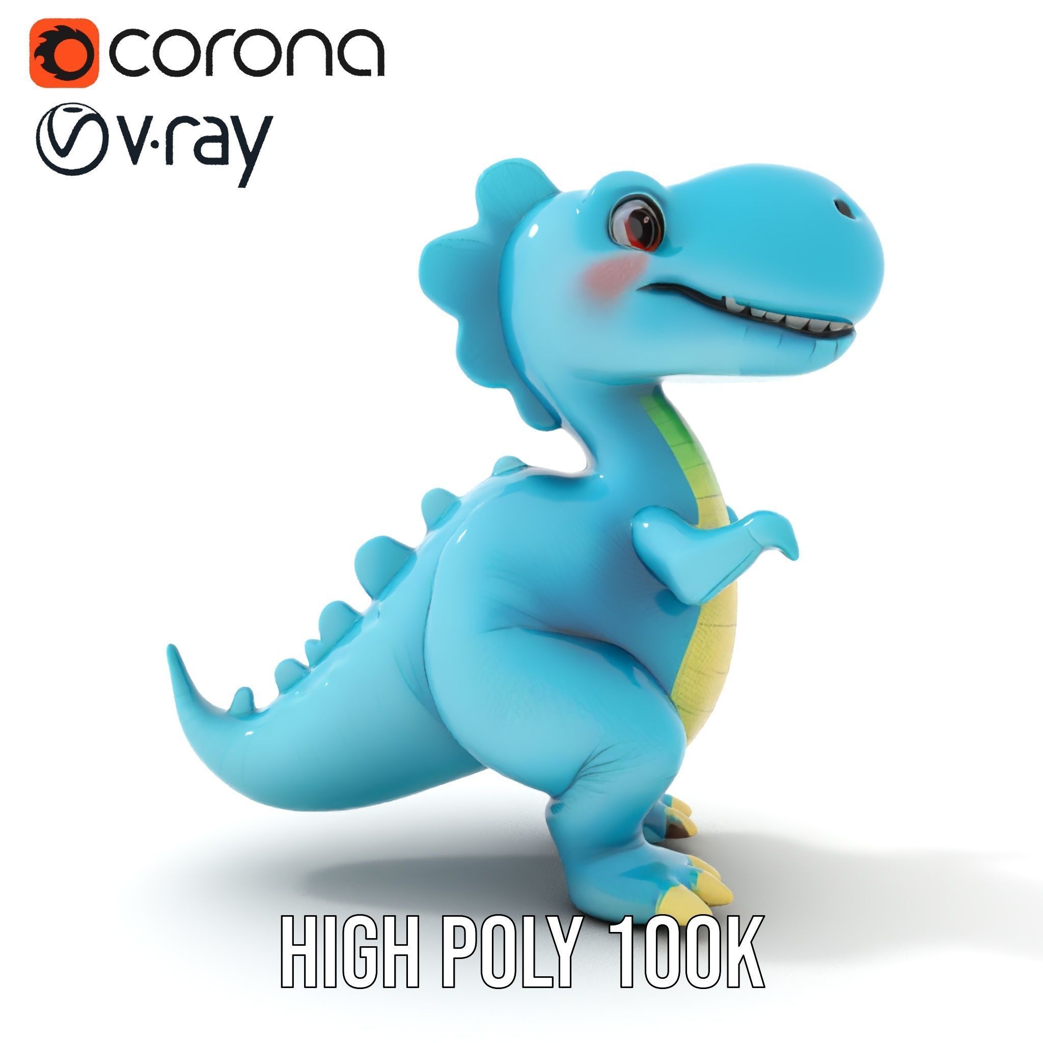 Cute Dinosaur Character D Model Pack Low-poly 3D model_15