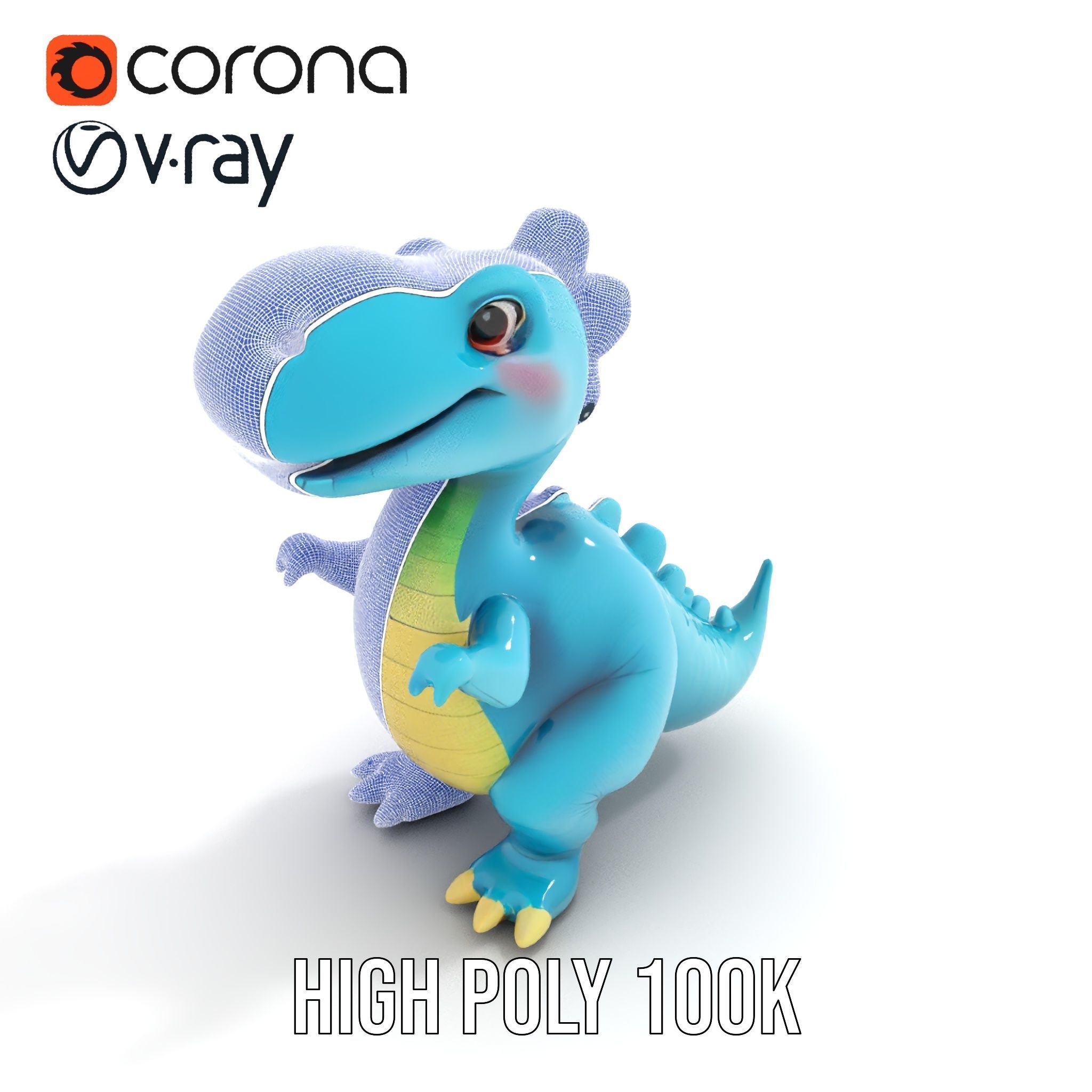Cute Dinosaur Character D Model Pack Low-poly 3D model_32