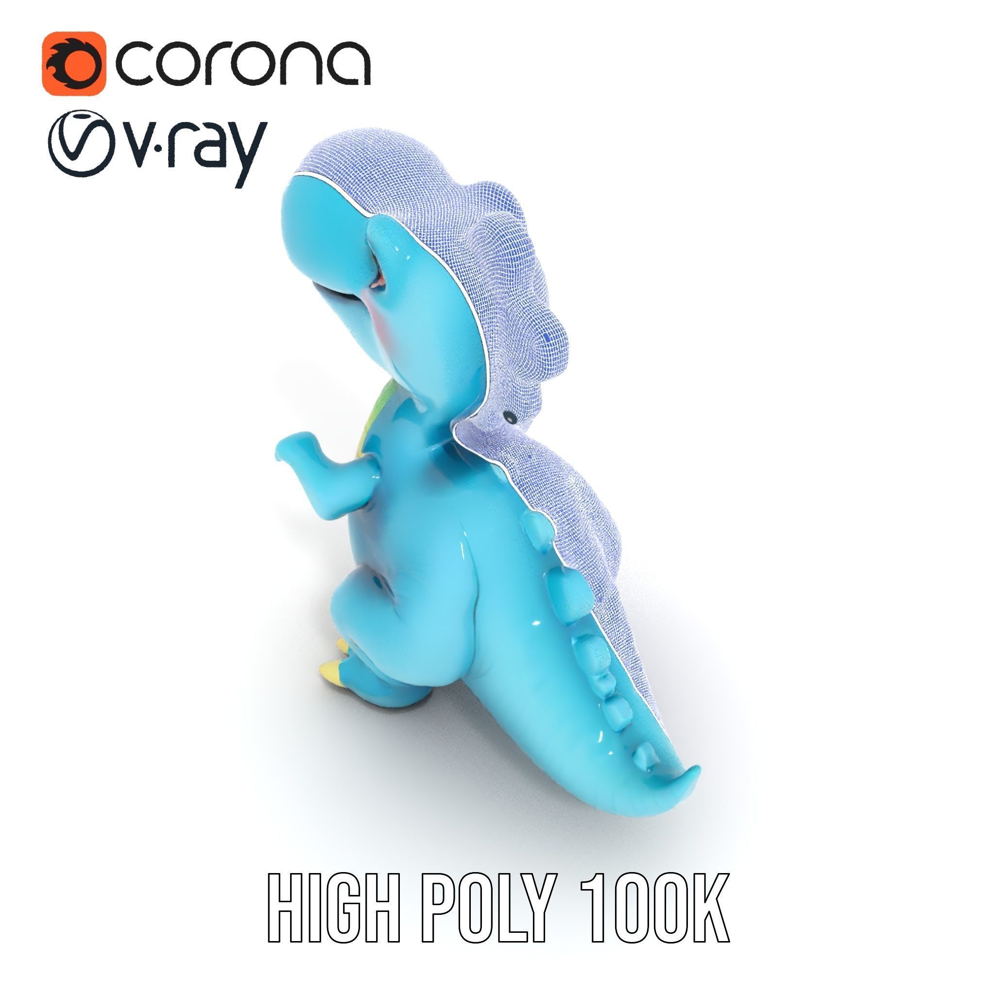 Cute Dinosaur Character D Model Pack Low-poly 3D model_33