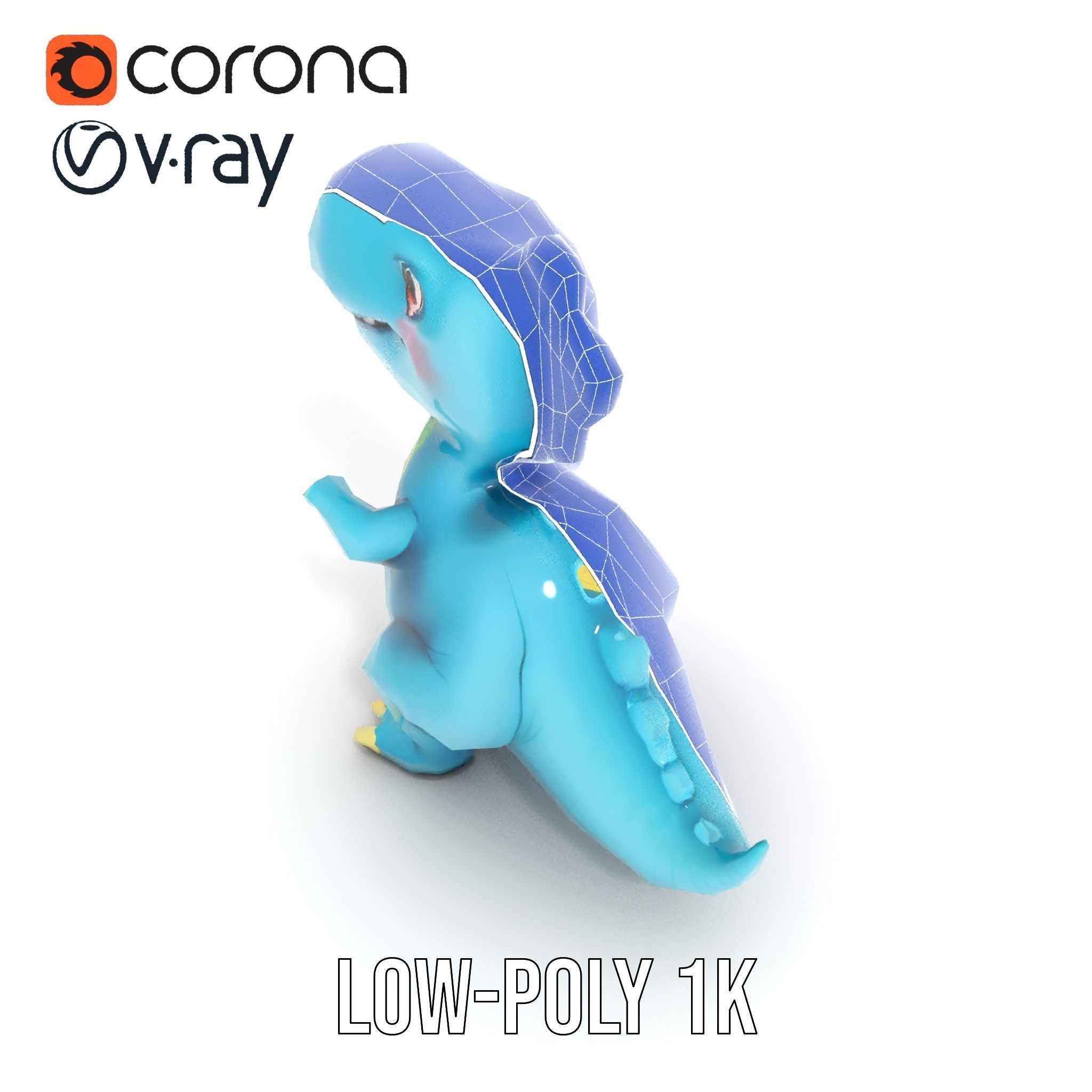 Cute Dinosaur Character D Model Pack Low-poly 3D model_28