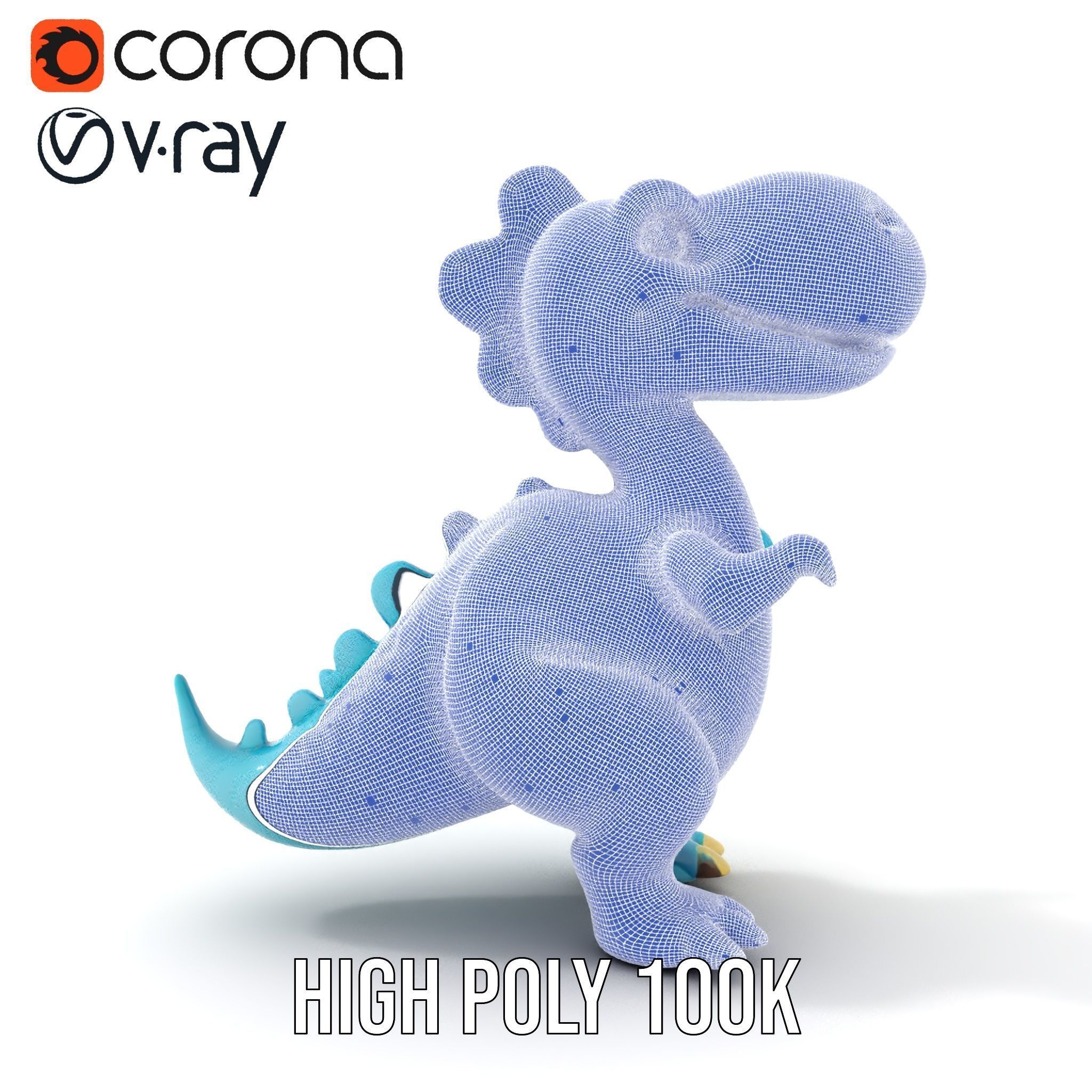 Cute Dinosaur Character D Model Pack Low-poly 3D model_31
