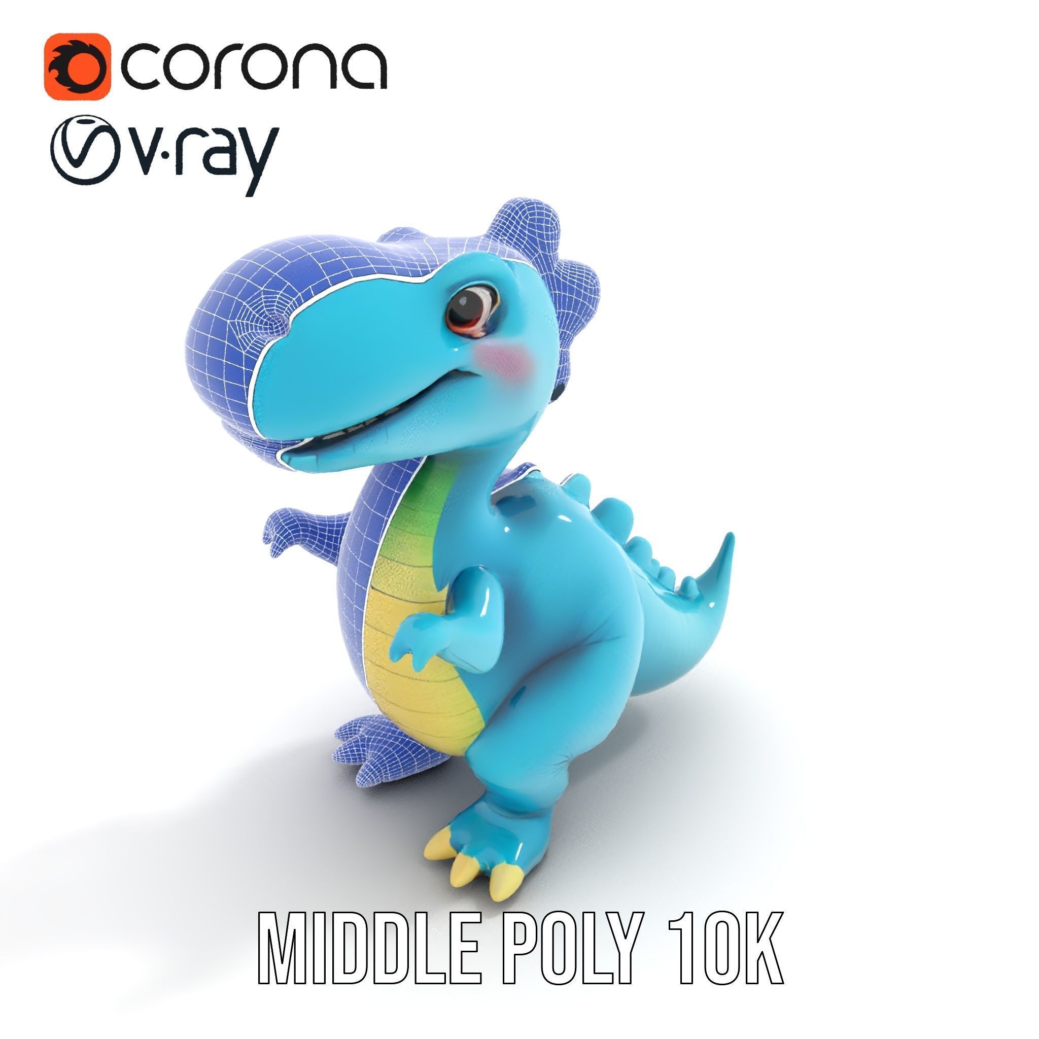 Cute Dinosaur Character D Model Pack Low-poly 3D model_27