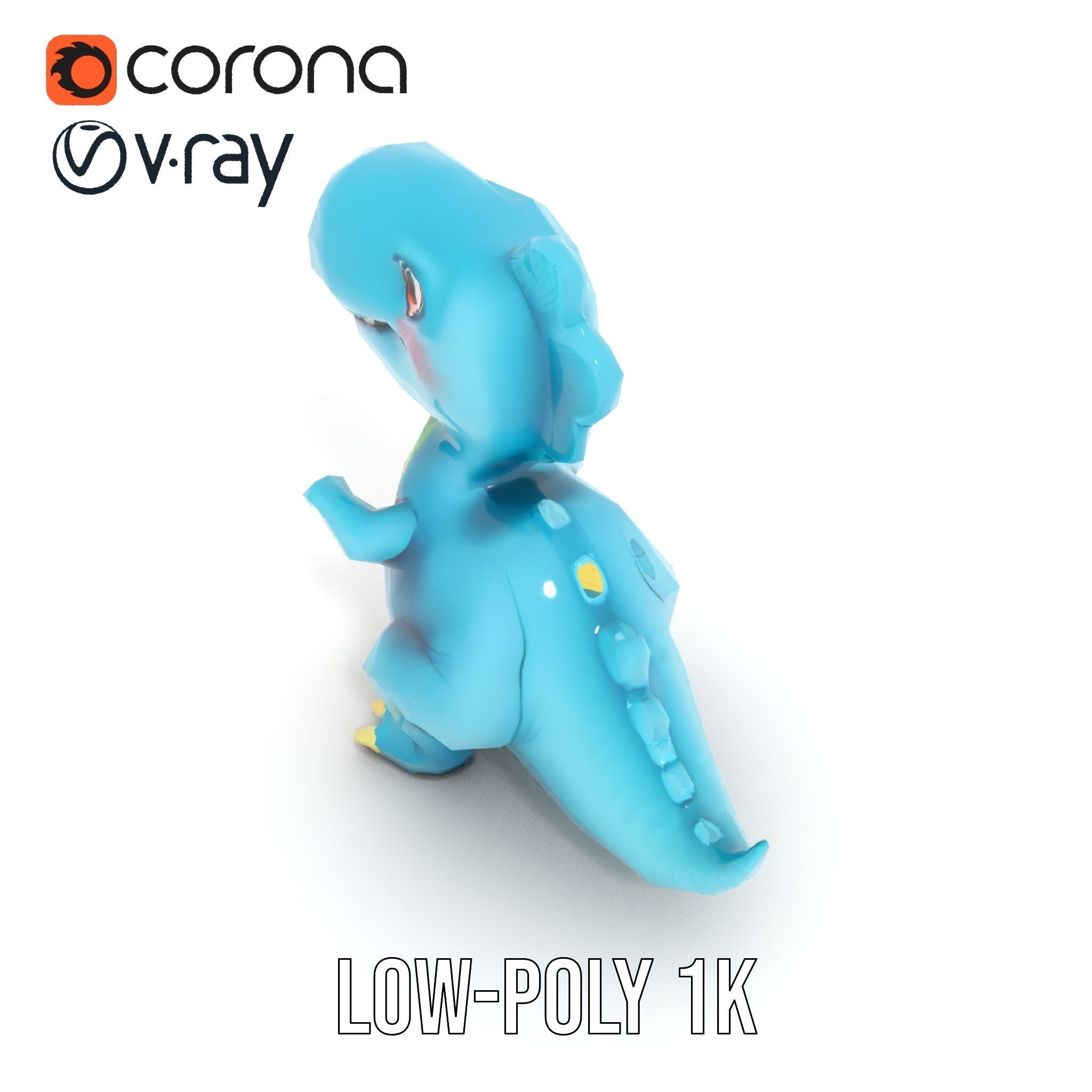 Cute Dinosaur Character D Model Pack Low-poly 3D model_17