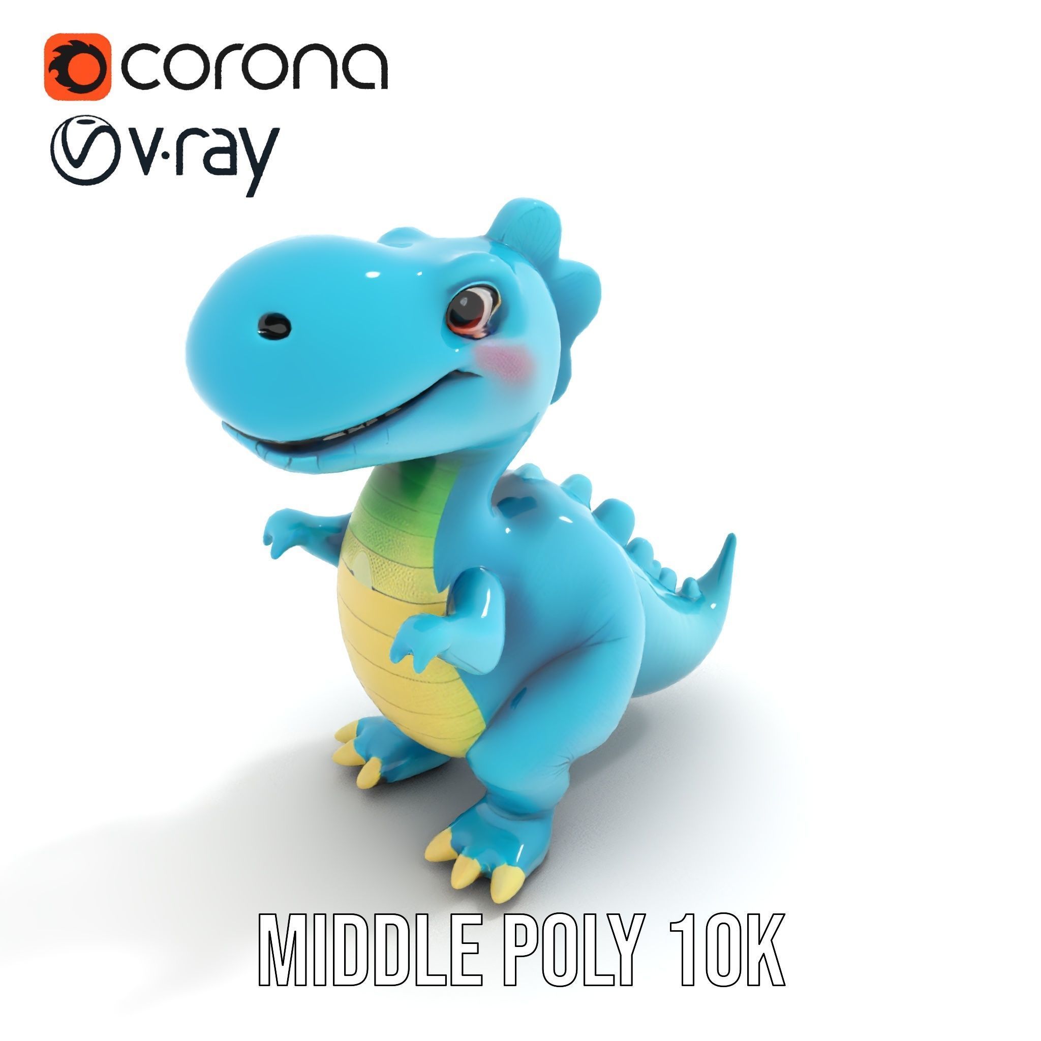 Cute Dinosaur Character D Model Pack Low-poly 3D model_6