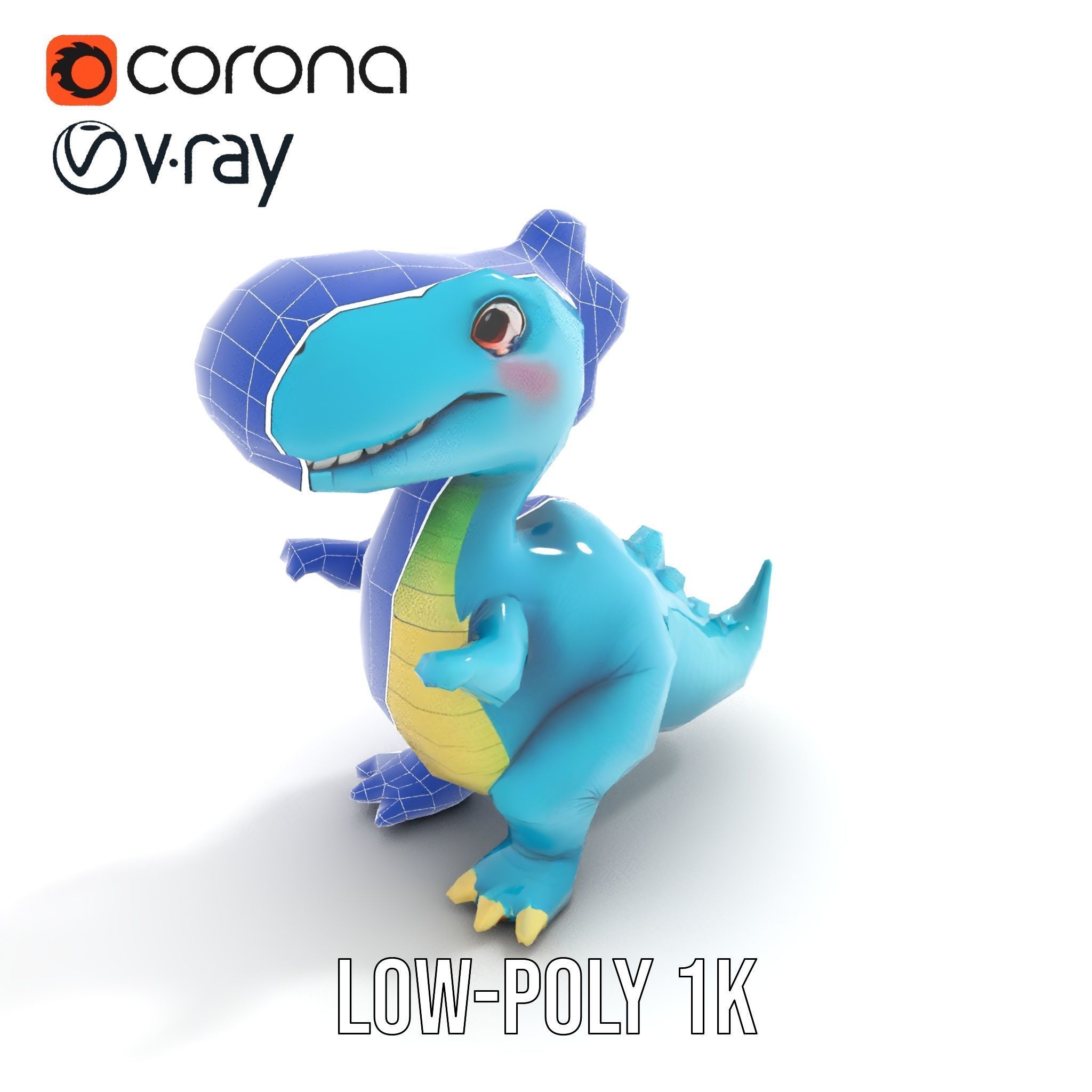 Cute Dinosaur Character D Model Pack Low-poly 3D model_25