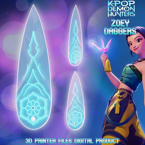 Zoey Cosplay Kunai Dagger Kpop Demon Hunters 3D print model
