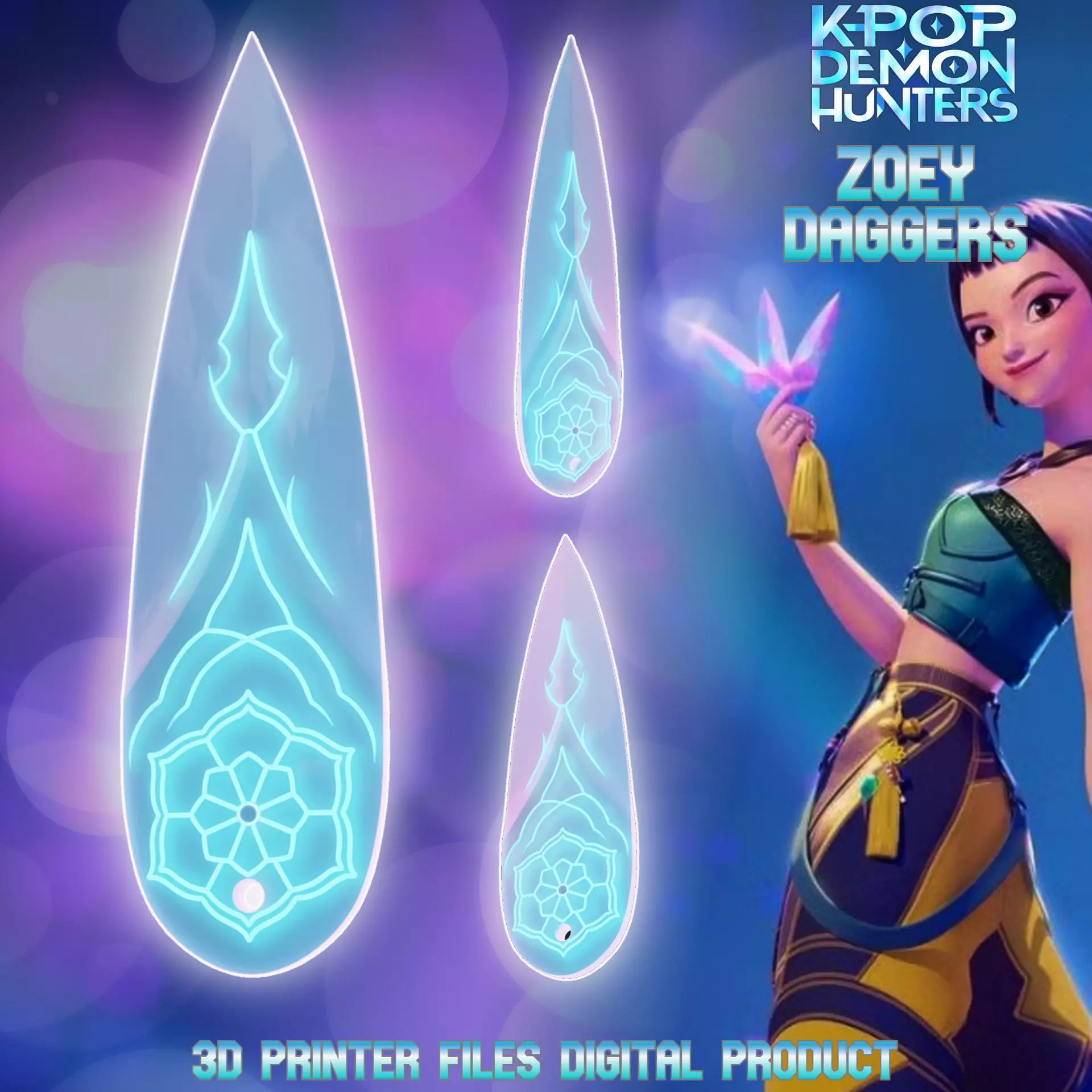 Zoey Cosplay Kunai Dagger Kpop Demon Hunters 3D print model_0