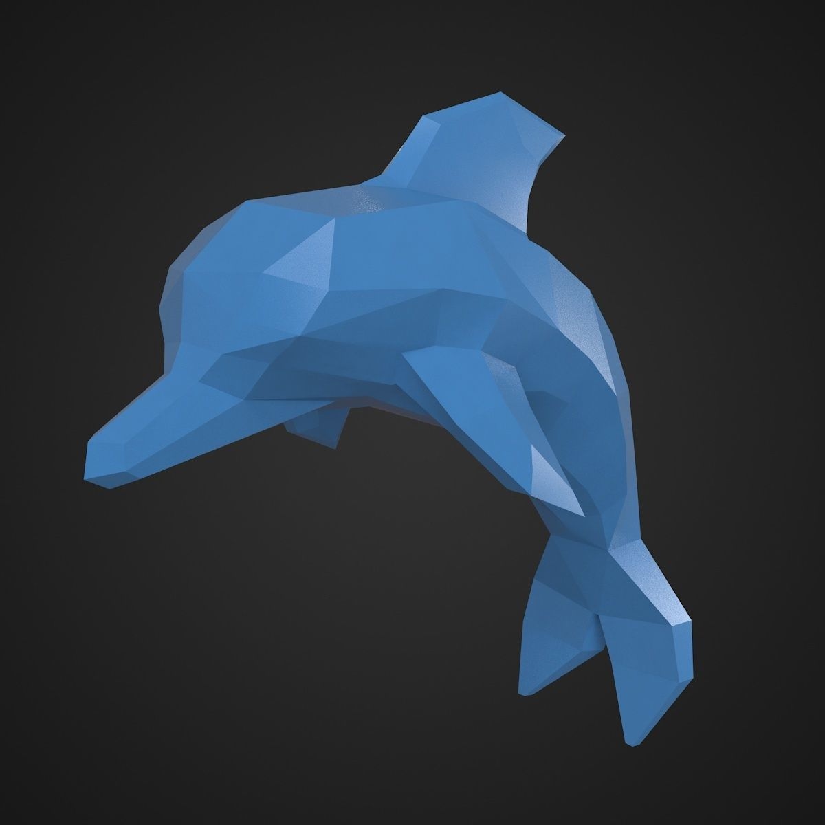 dolphin low poly and high poly Low-poly 3D model_1