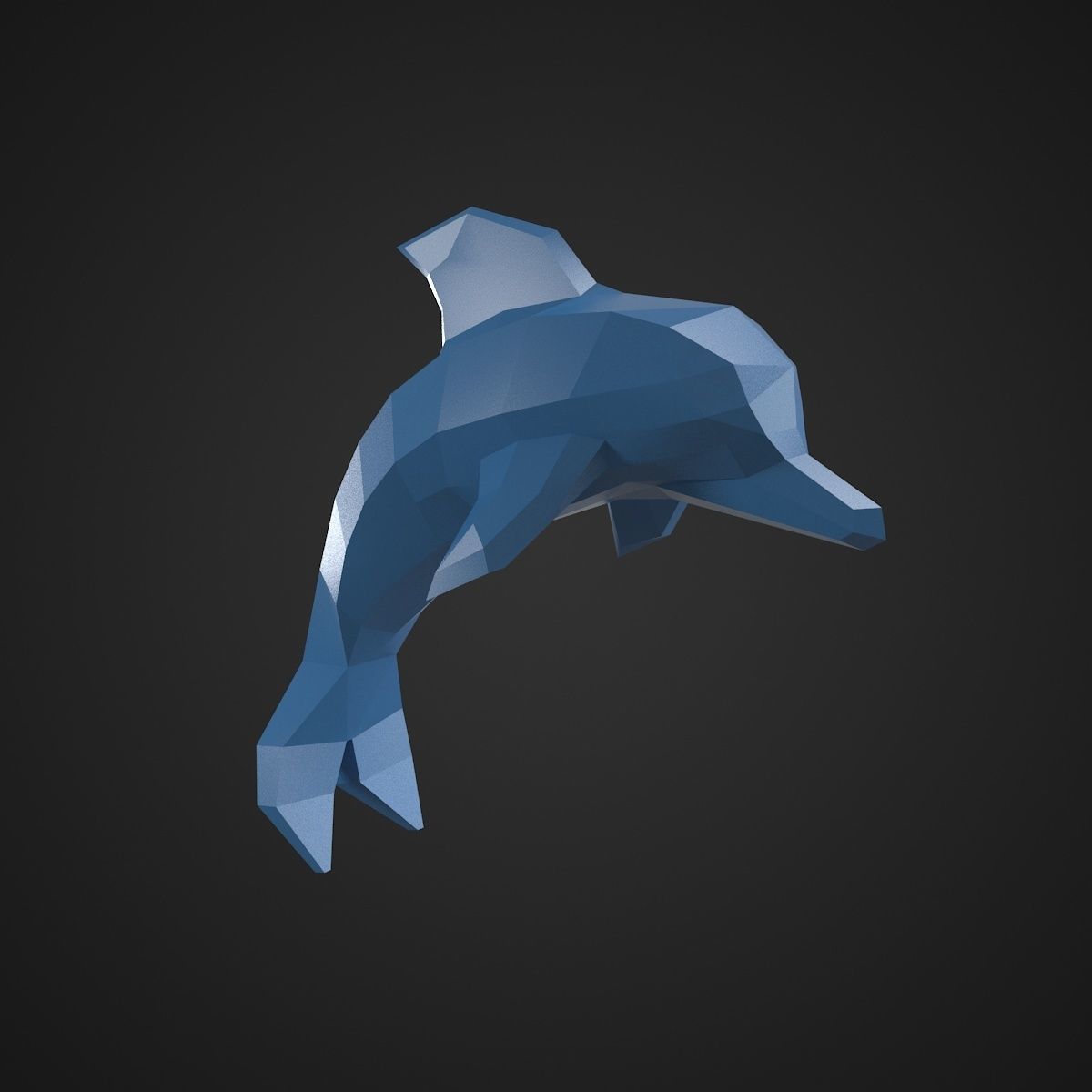dolphin low poly and high poly Low-poly 3D model_3
