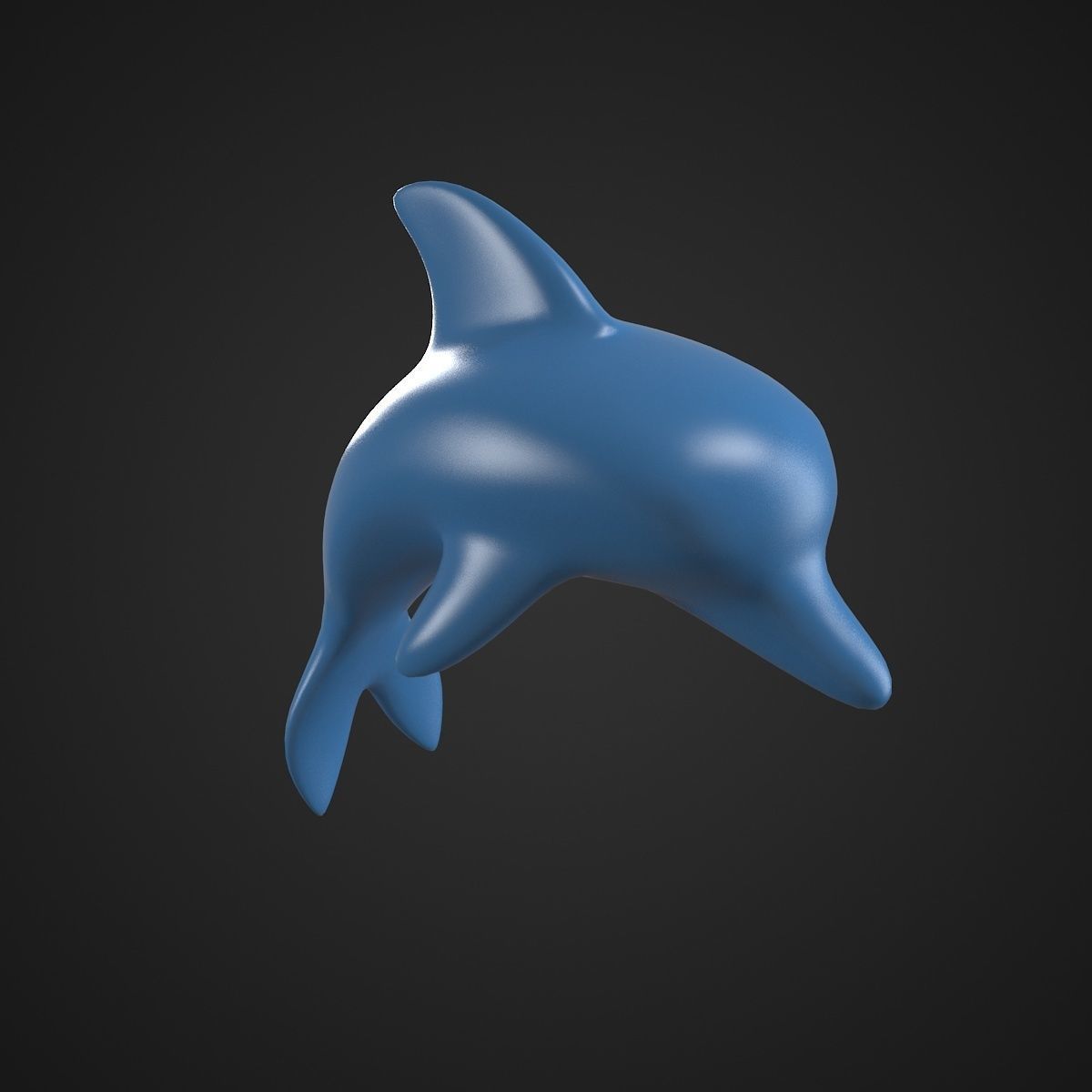 dolphin low poly and high poly Low-poly 3D model_5