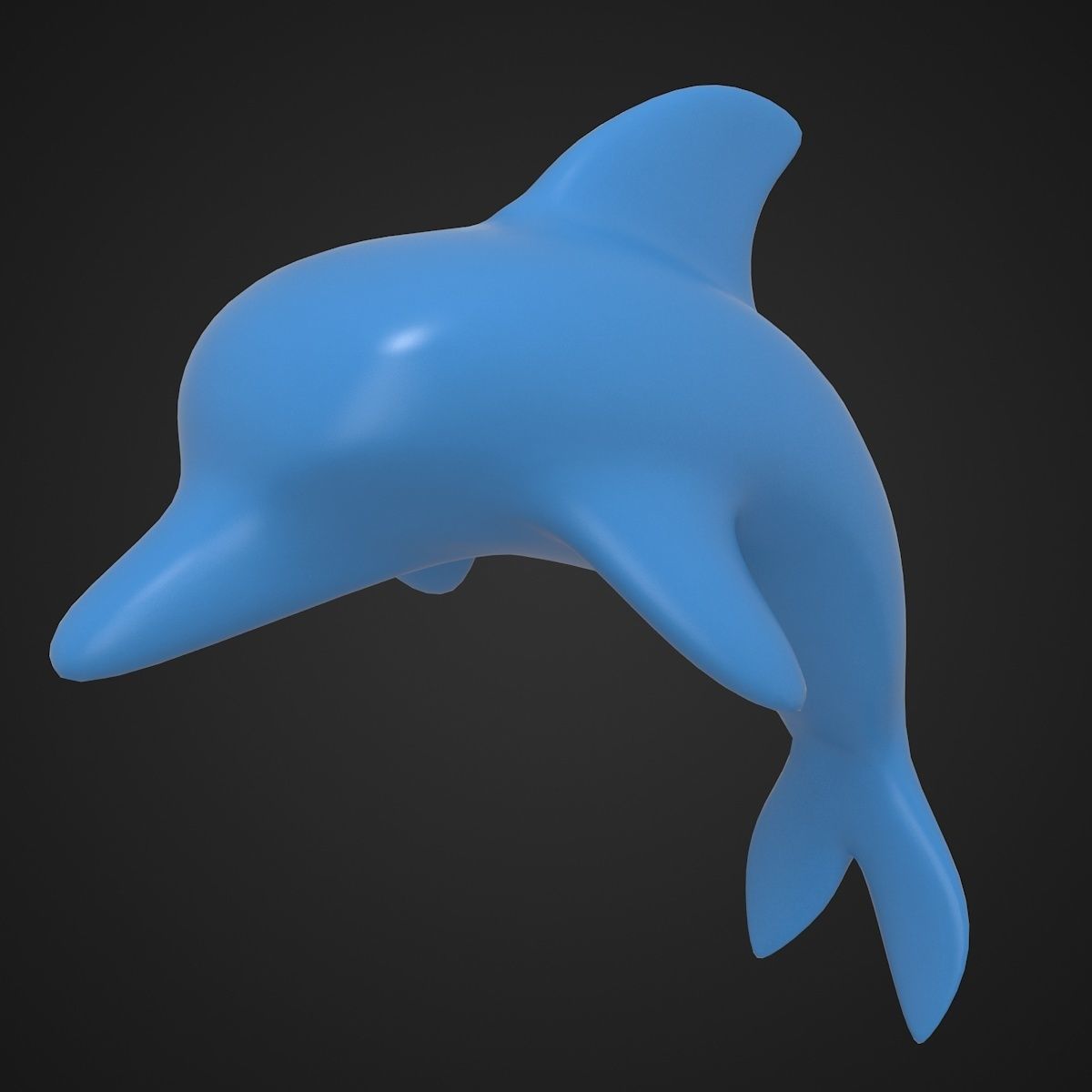 dolphin low poly and high poly Low-poly 3D model_6