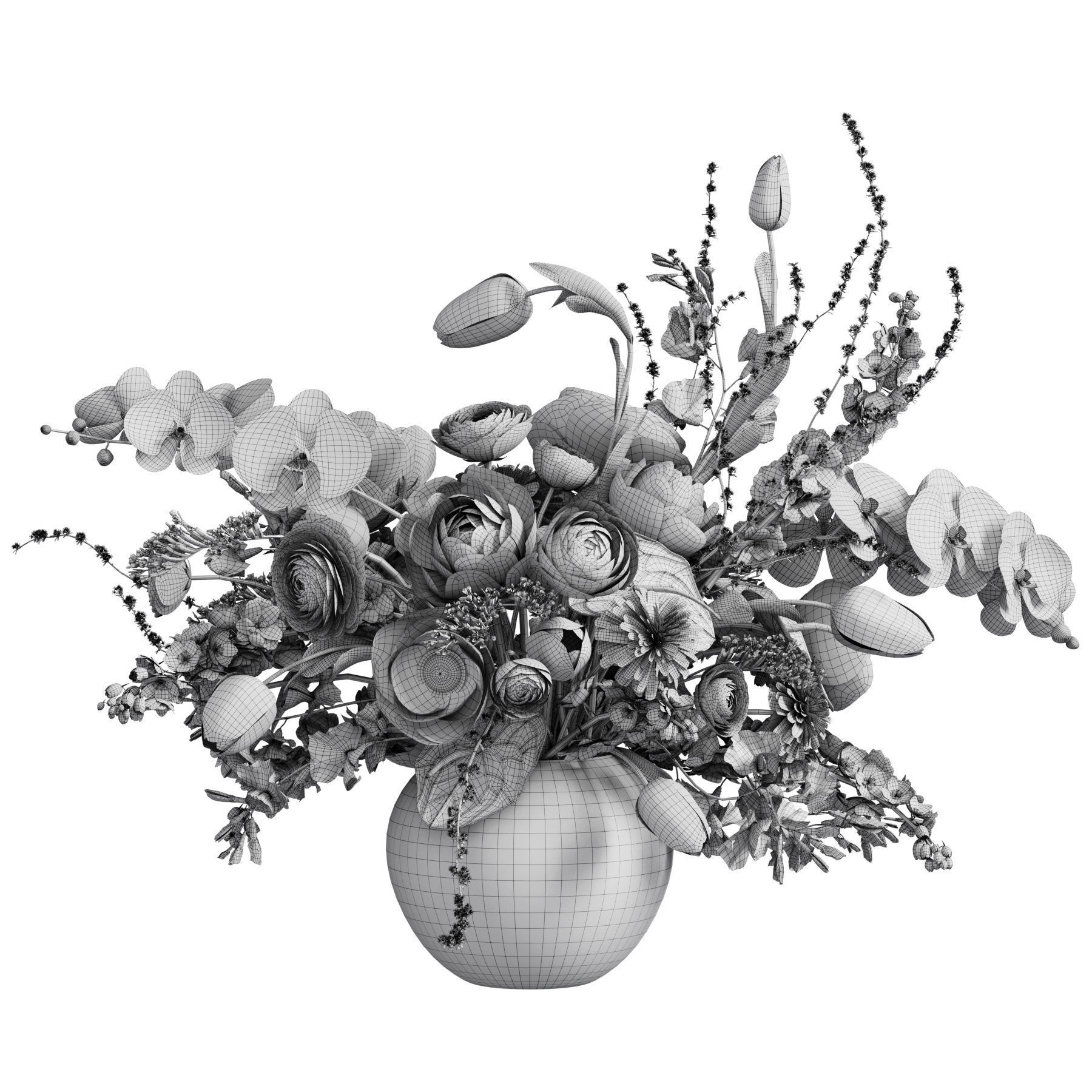 Flower In Vase 82 3D model_6