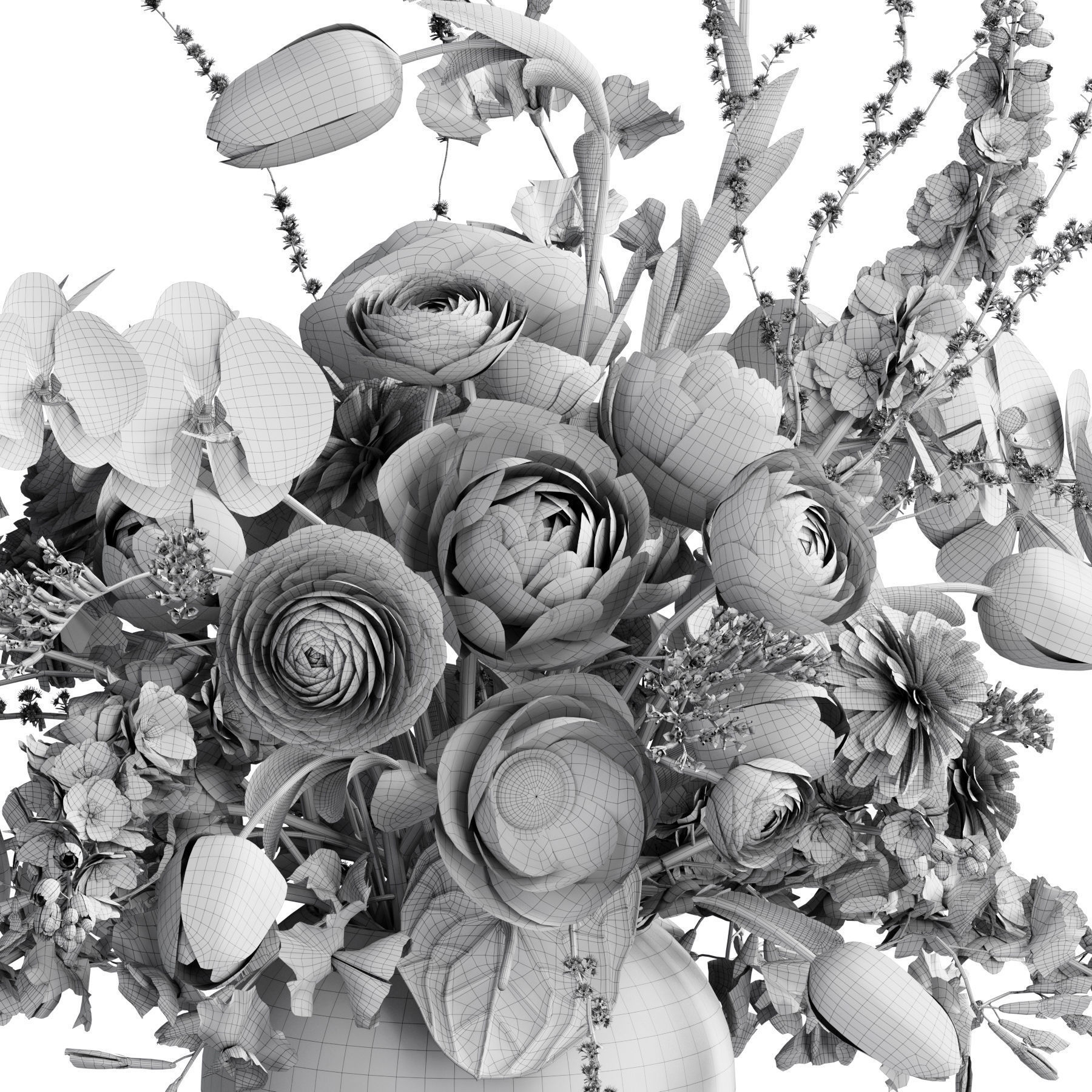 Flower In Vase 82 3D model_5