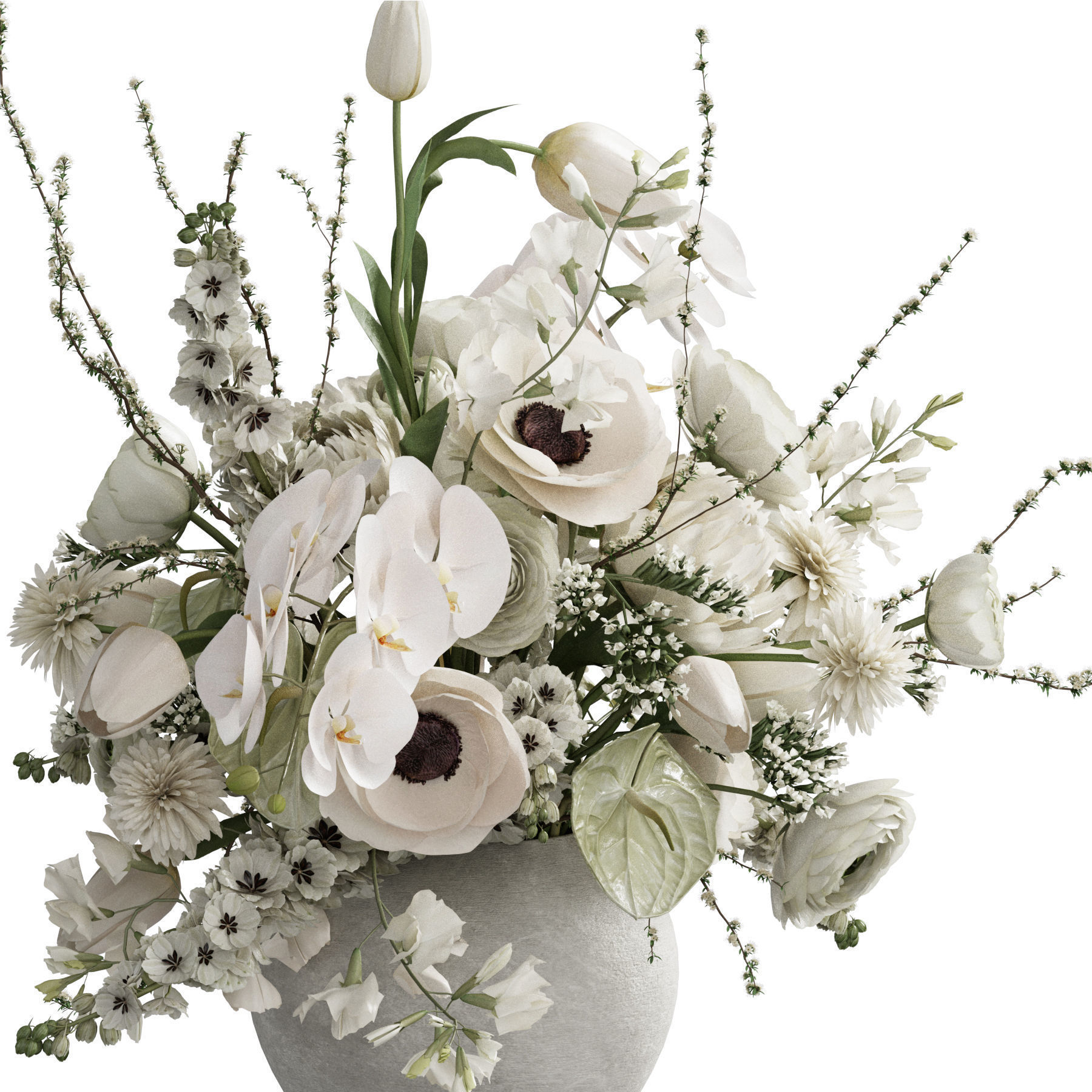 Flower In Vase 82 3D model_3