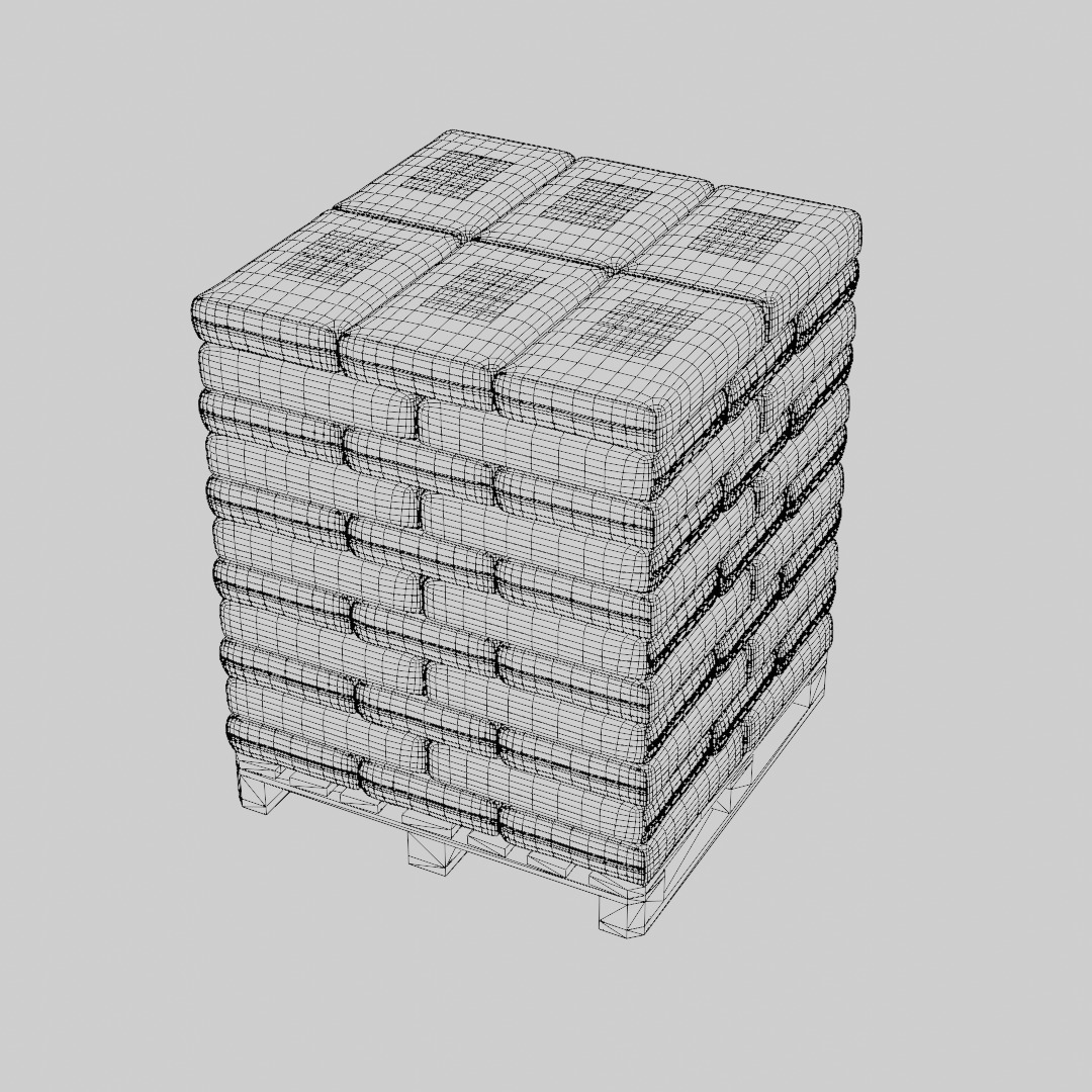 Pallet with 25kg Bags 3D model_8