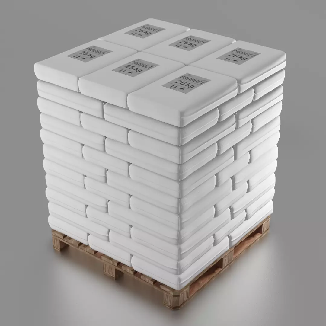 Pallet with 25kg Bags 3D model_0
