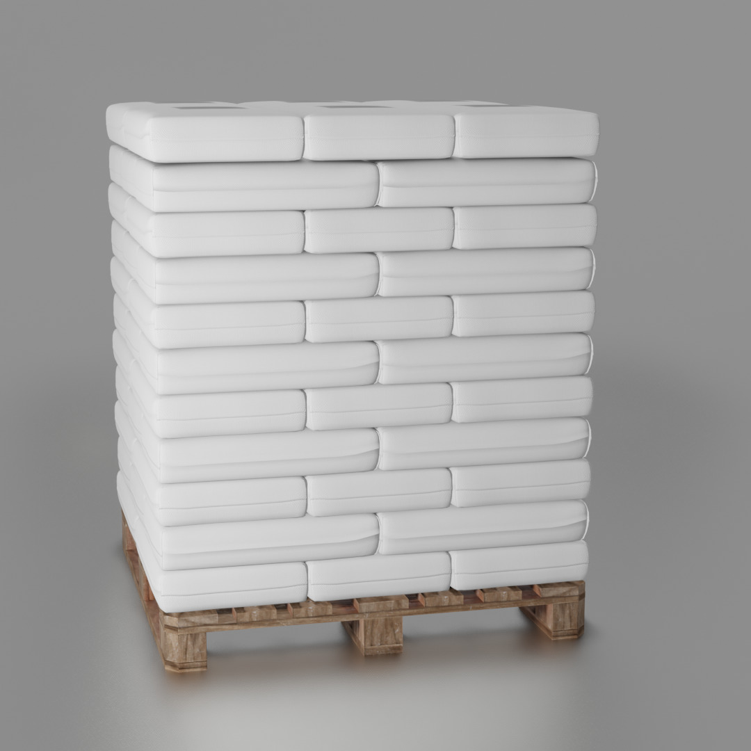 Pallet with 25kg Bags 3D model_6