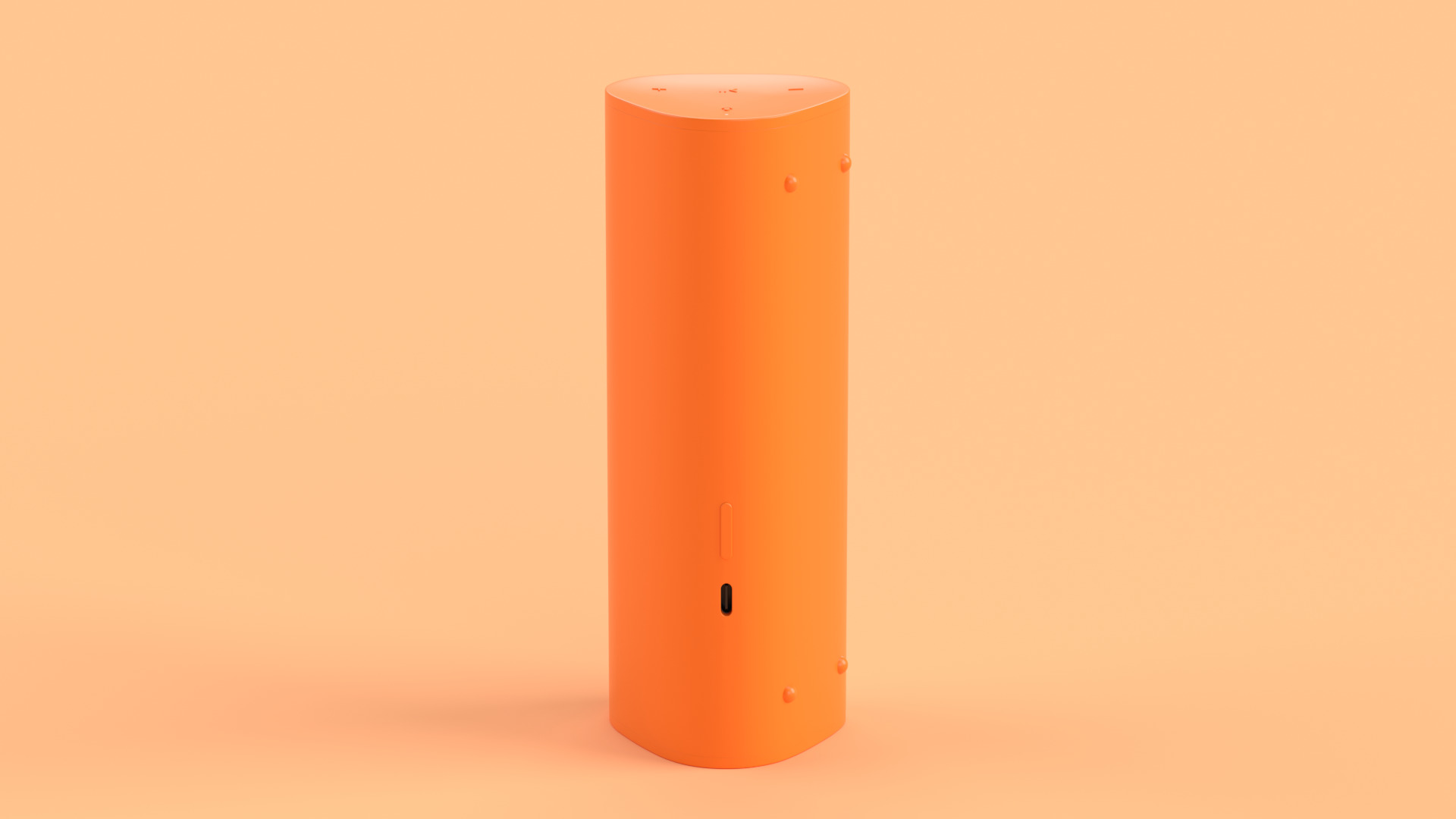 Ultra Portable Smart Speaker Orange Low-poly 3D model_3