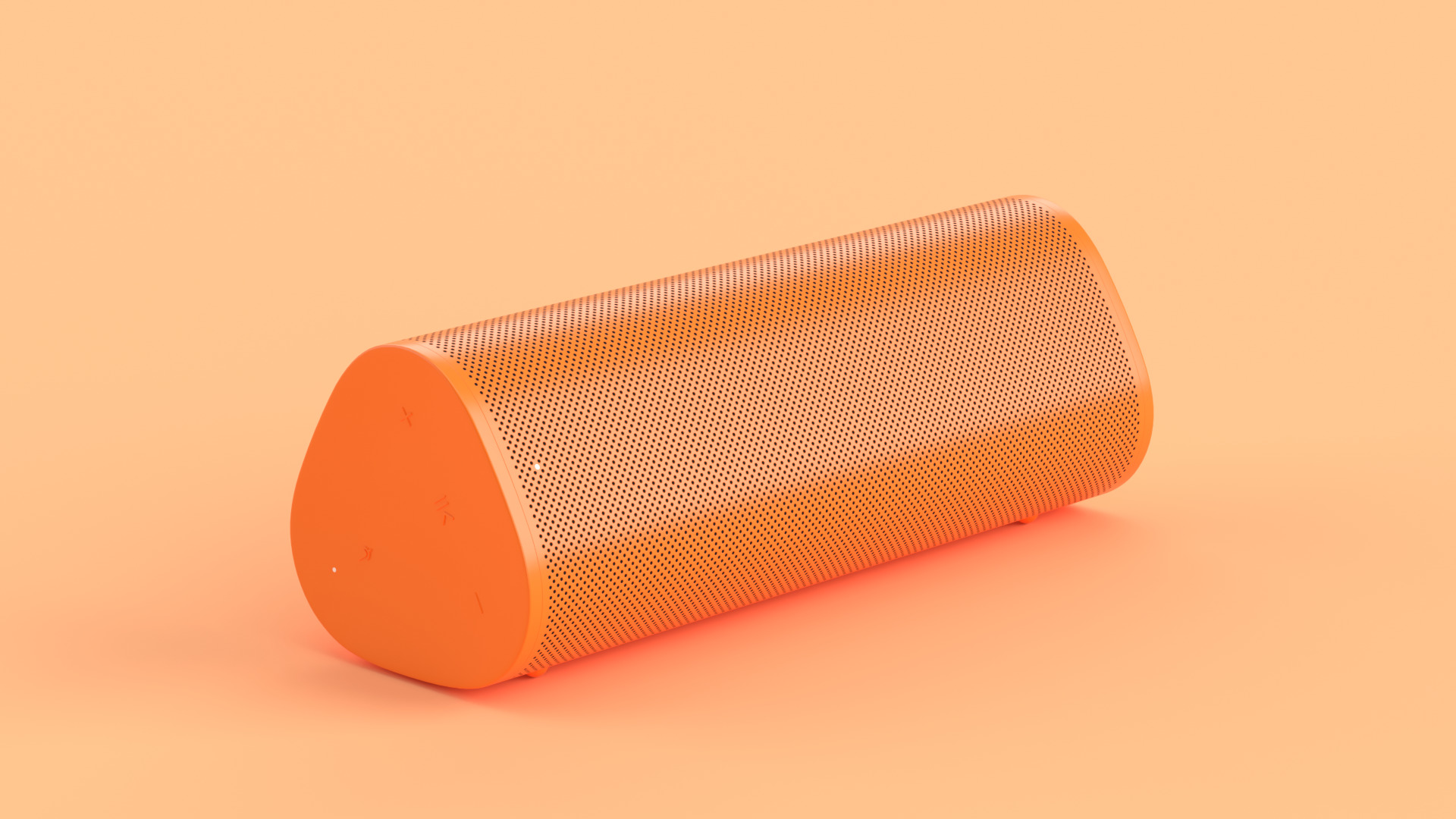 Ultra Portable Smart Speaker Orange Low-poly 3D model_4