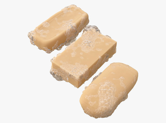 Soap bars With Foam Bubbles M1 3D model