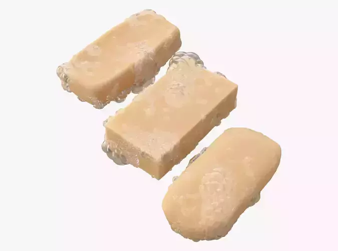 Soap bars With Foam Bubbles M1 3D model