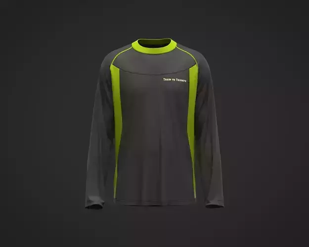 Mens raglan long sleeve t shirts with lettering 3D model