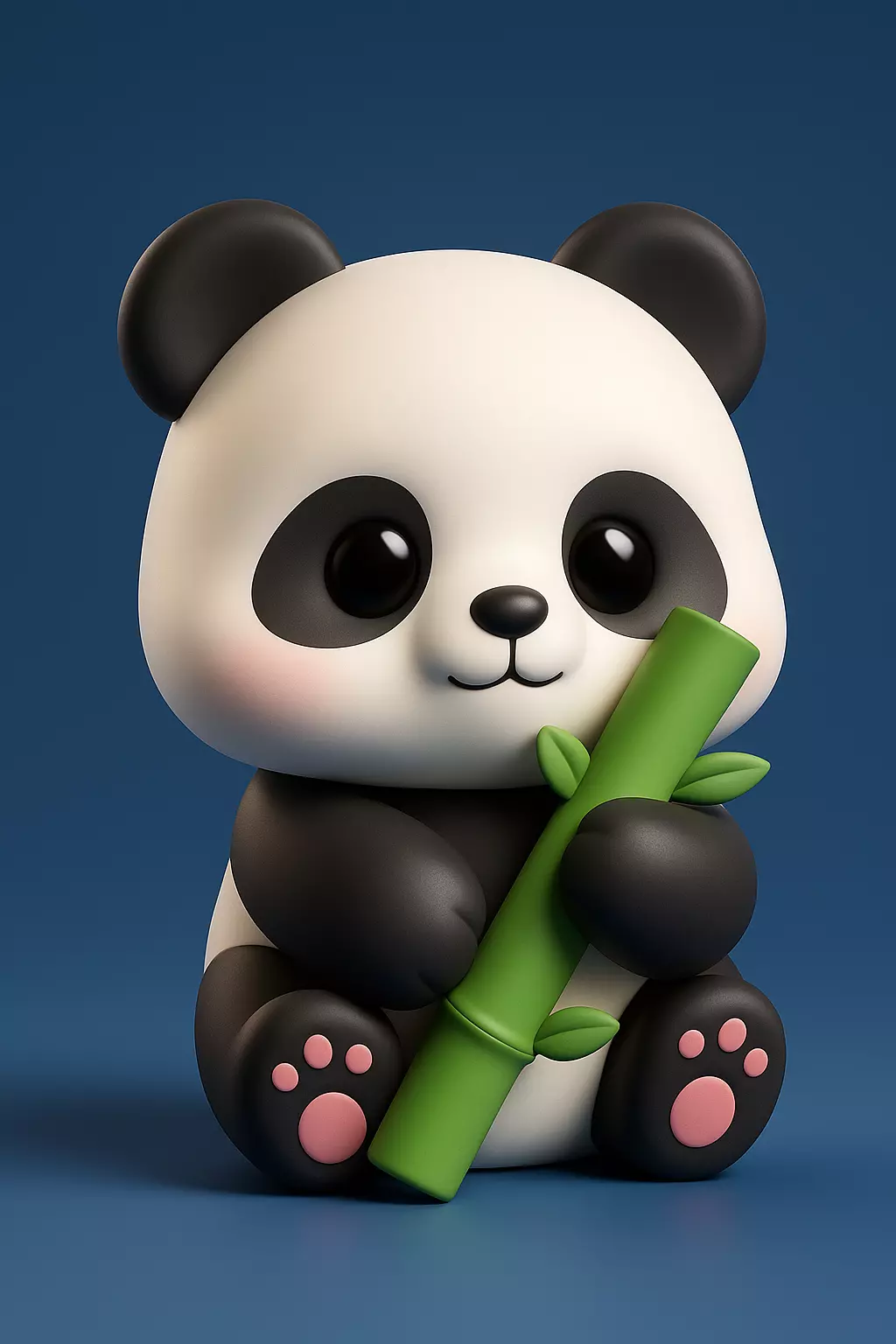 Kawaii Panda Eating Bamboo 3D print model_0